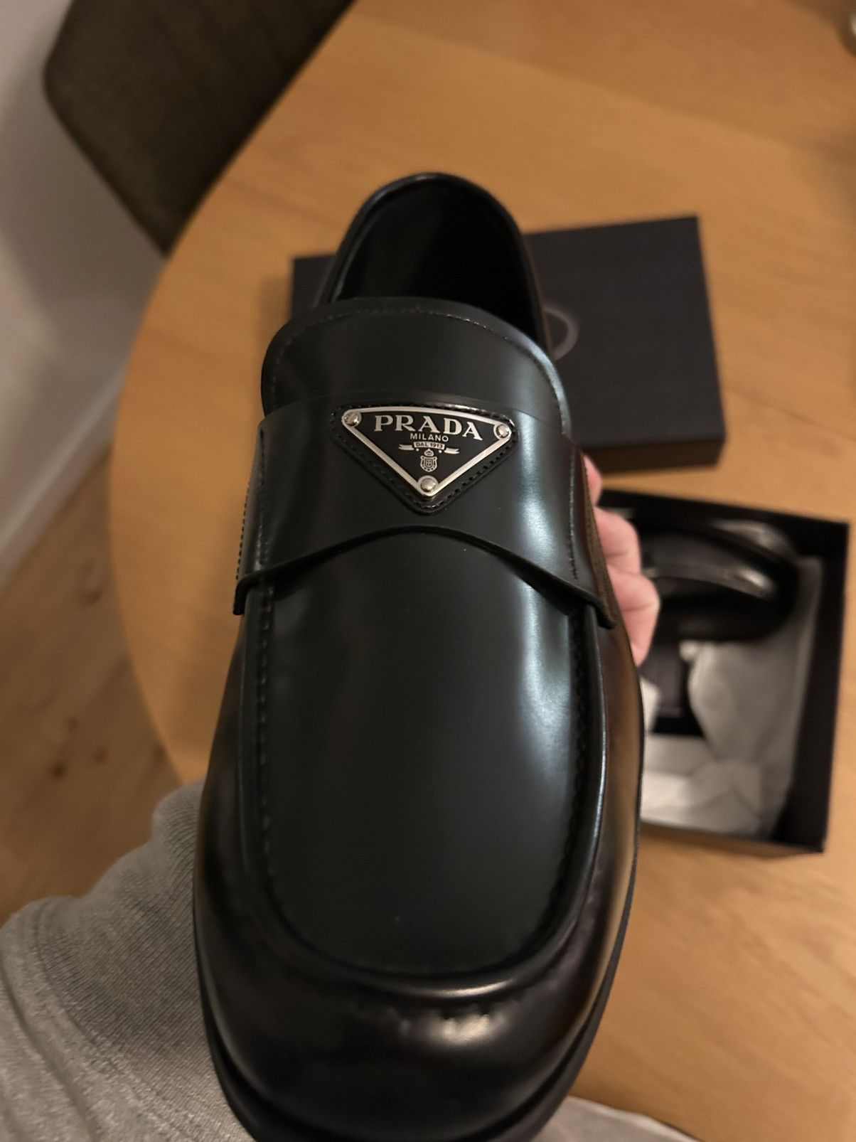 Prada Prada Leather Logo Loafers Size US 10 / EU 43 - 8 Thumbnail