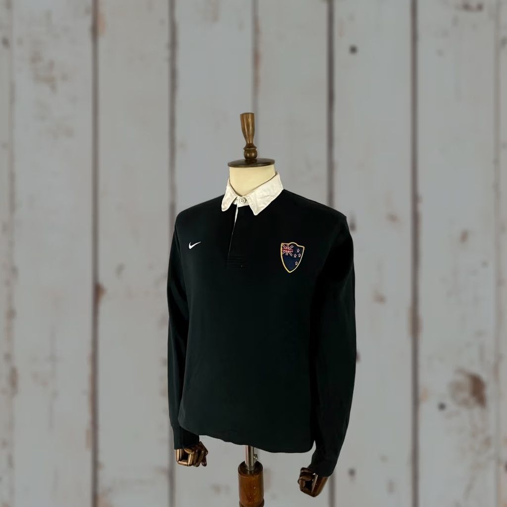 Nike Nike Mens Polo Shirt Rugby Cotton Black Long Sleeve Collared Size M Size US M / EU 48-50 / 2 - 1 Thumbnail