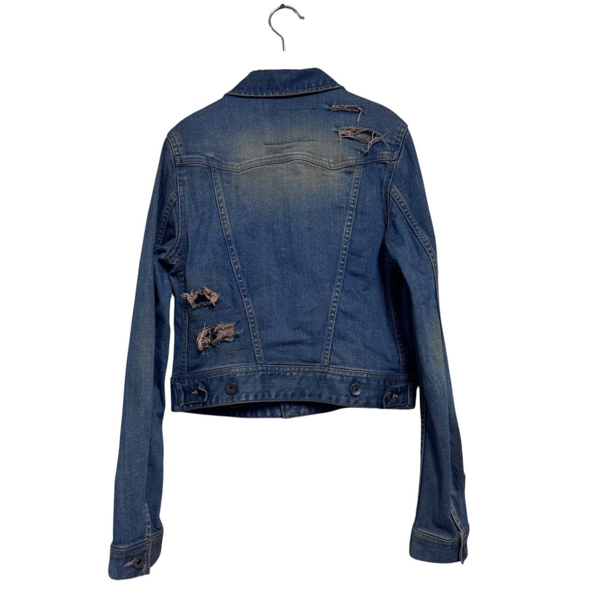 GOA GOA Snakeskin Distressed Denim Jacket Cropped Size XS / US 0-2 / IT 36-38 - 7 Thumbnail