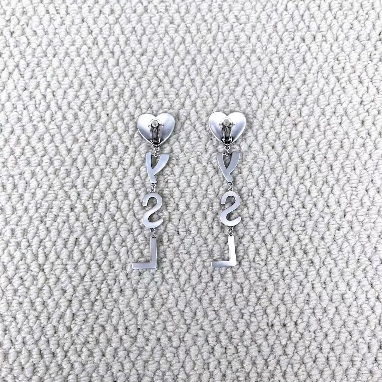 Saint Laurent Paris Saint Laurent Heart Logo Pave Clip-On Earrings 99 New Size ONE SIZE - 2 Thumbnail