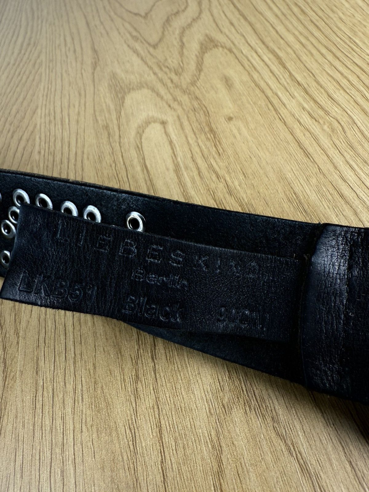 LIEBESKIND BERLIN Liebeskind Berlin Black Leather Studded Belt 90cm Size ONE SIZE - 3 Thumbnail