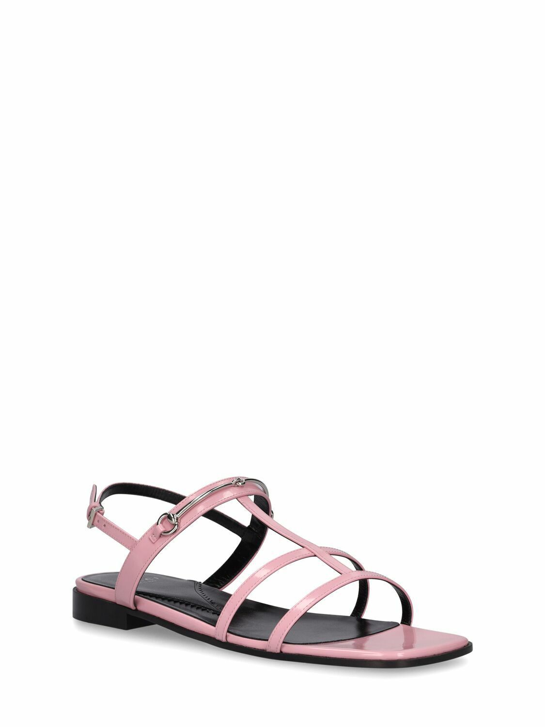 Gucci o1s1wg110425 Slim Horsebit Flat Sandals in Pink Size US 10.5 / IT 40.5 - 2 Thumbnail