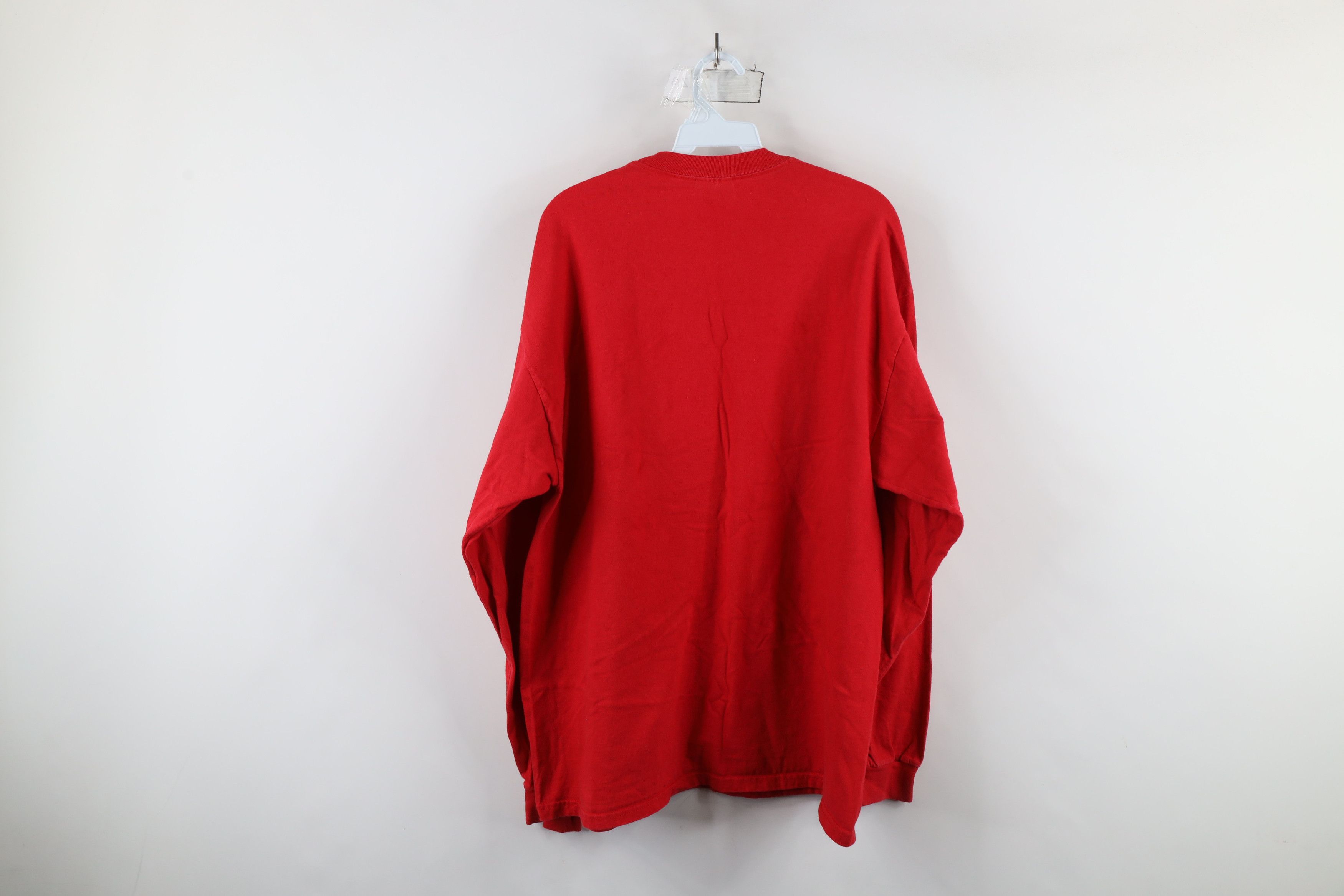 Hanes × Vintage Vintage 90s Hanes Beefy Blank Cotton Long Sleeve T-Shirt Red Size US XL / EU 56 / 4 - 10 Thumbnail