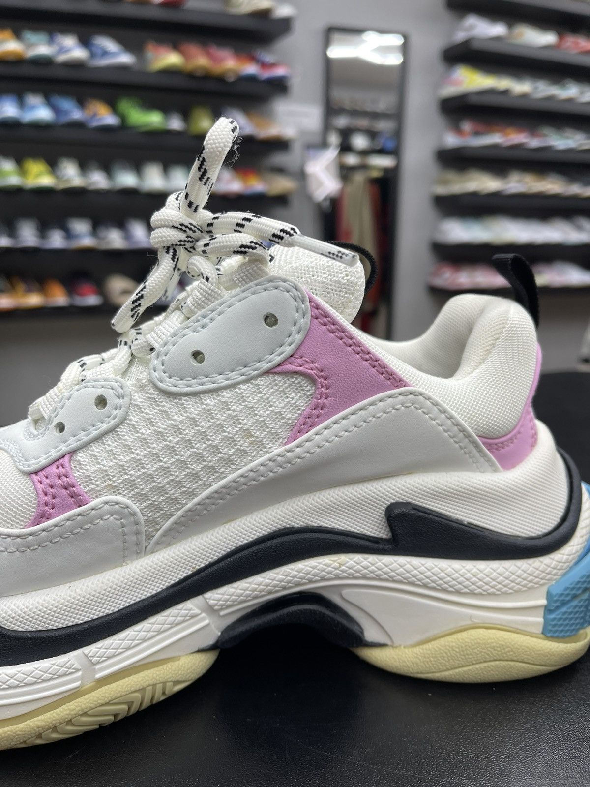 Balenciaga Size 7US/37EU - Balenciaga Triple S White Blue (Women's) Size US 7 / IT 37 - 6 Thumbnail