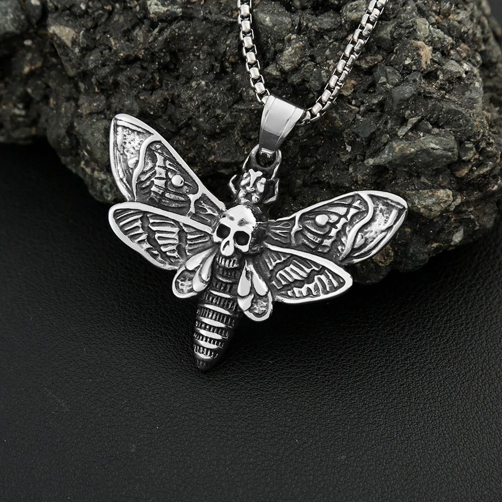 Other Skull Moth Pendant Necklace Size ONE SIZE - 5 Thumbnail
