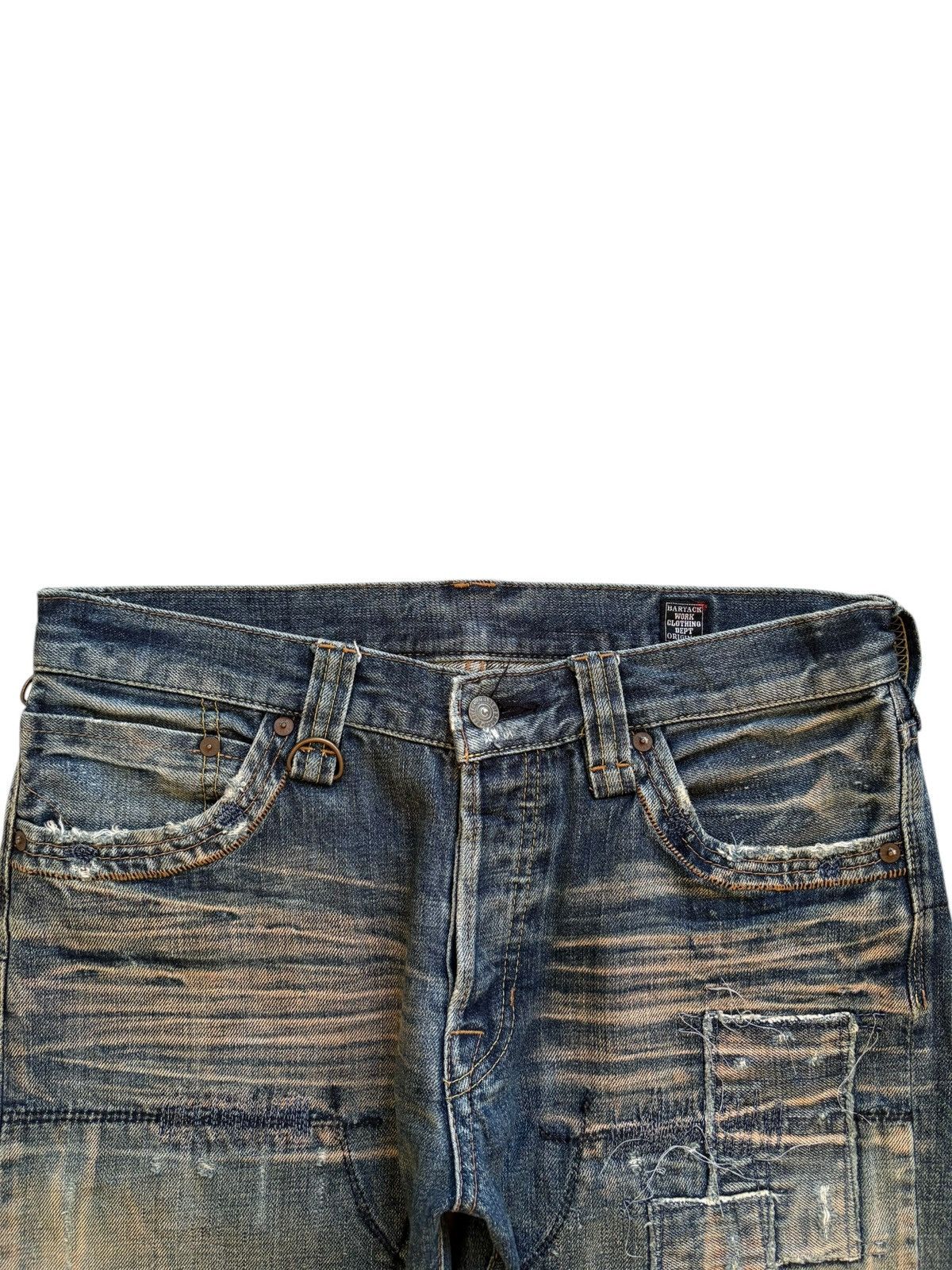 Japanese Brand Vintage Japanese Brand Rusty Mud Wash Patched Loose Jeans Size US 32 / EU 48 - 4 Thumbnail