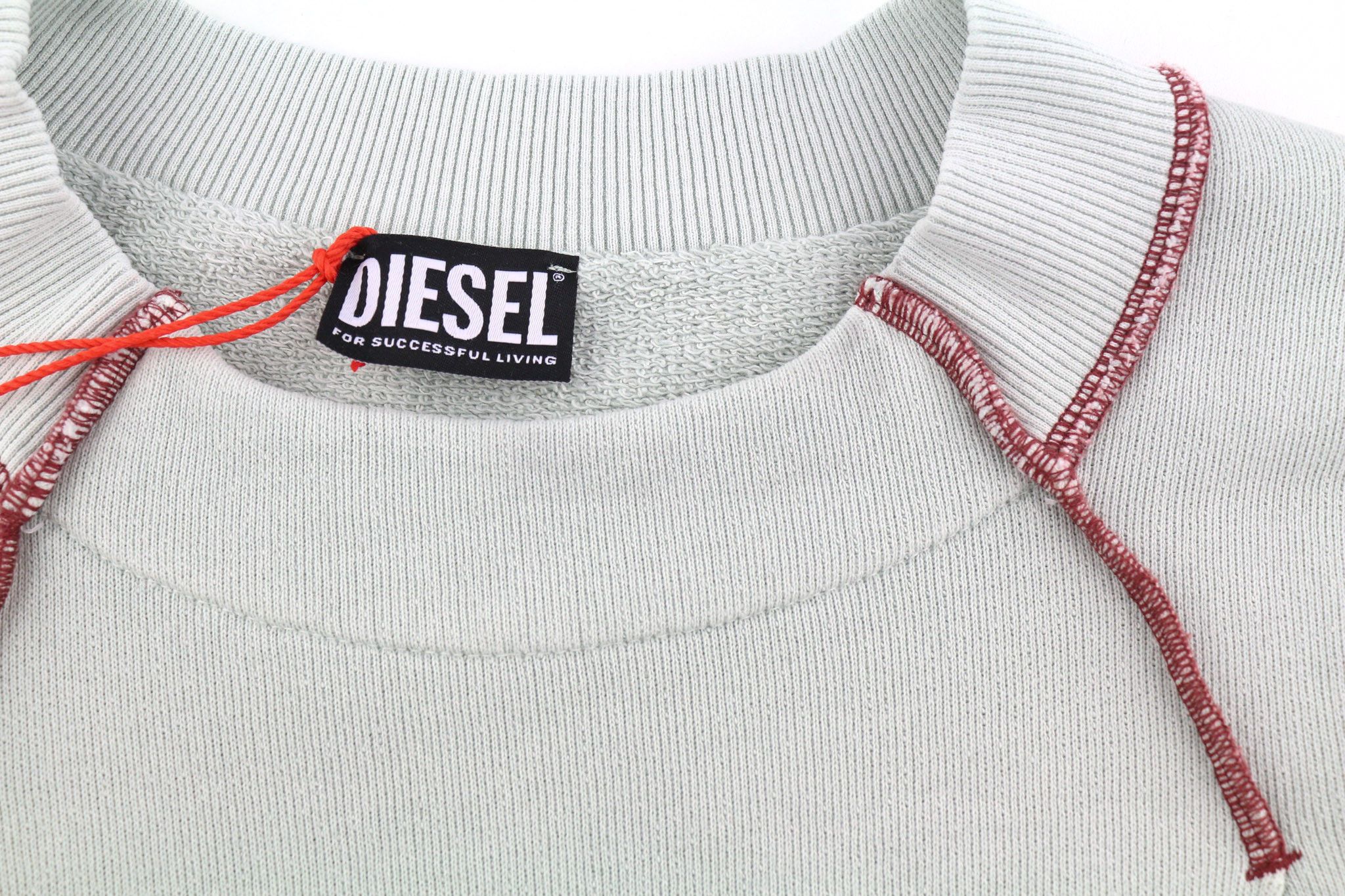 Diesel S-MOLOCK L Light Grey Oversized Crew Logo Sweatshirt 40092 Size US L / EU 52-54 / 3 - 11 Thumbnail