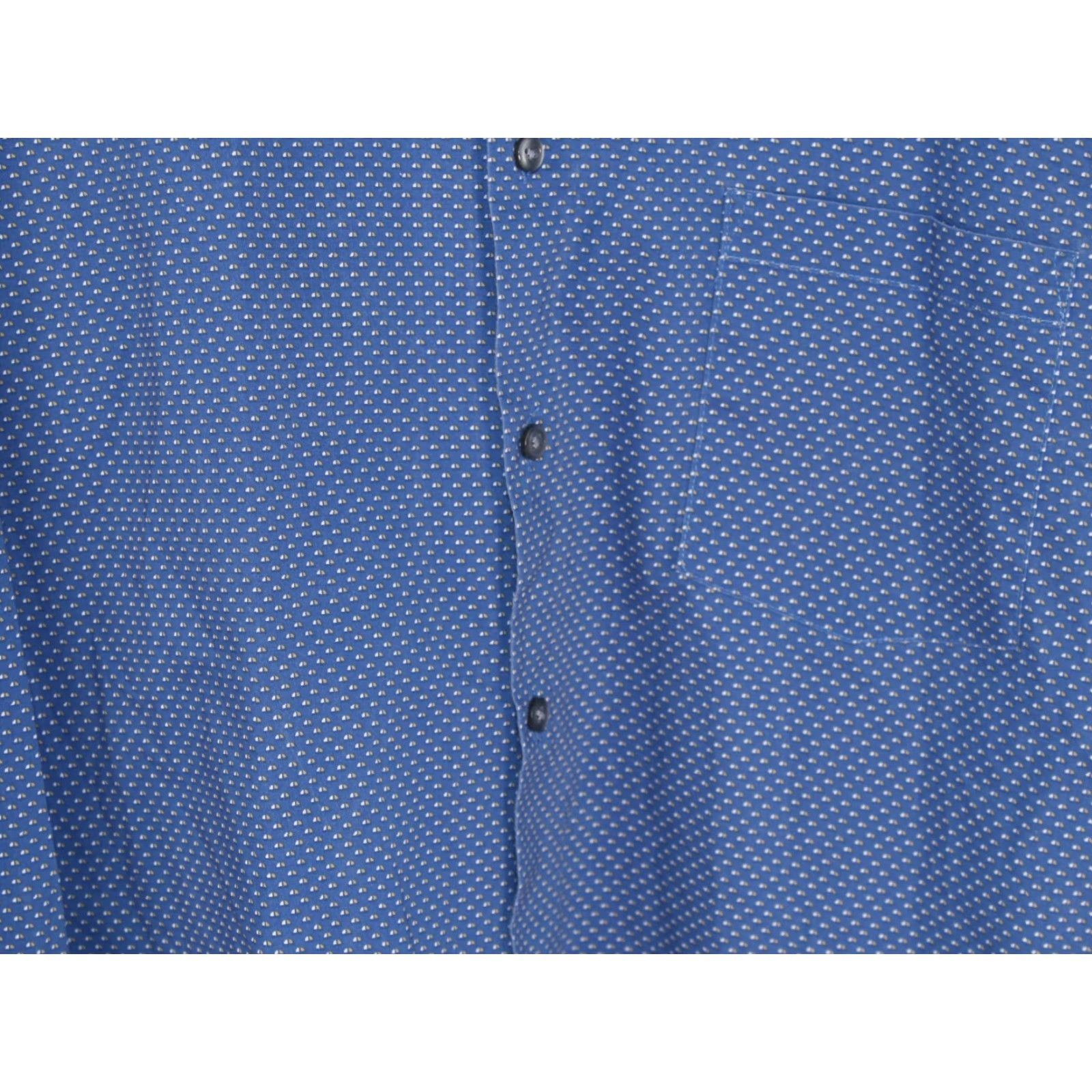 Van Heusen VAN HEUSEN Button-Up Shirt Geo Dots Reg Fit Stretch Men 16 L Blue Casual Polka Dot Long Sleeve Button-Up Shirt Size US L / EU 52-54 / 3 - 2 Thumbnail