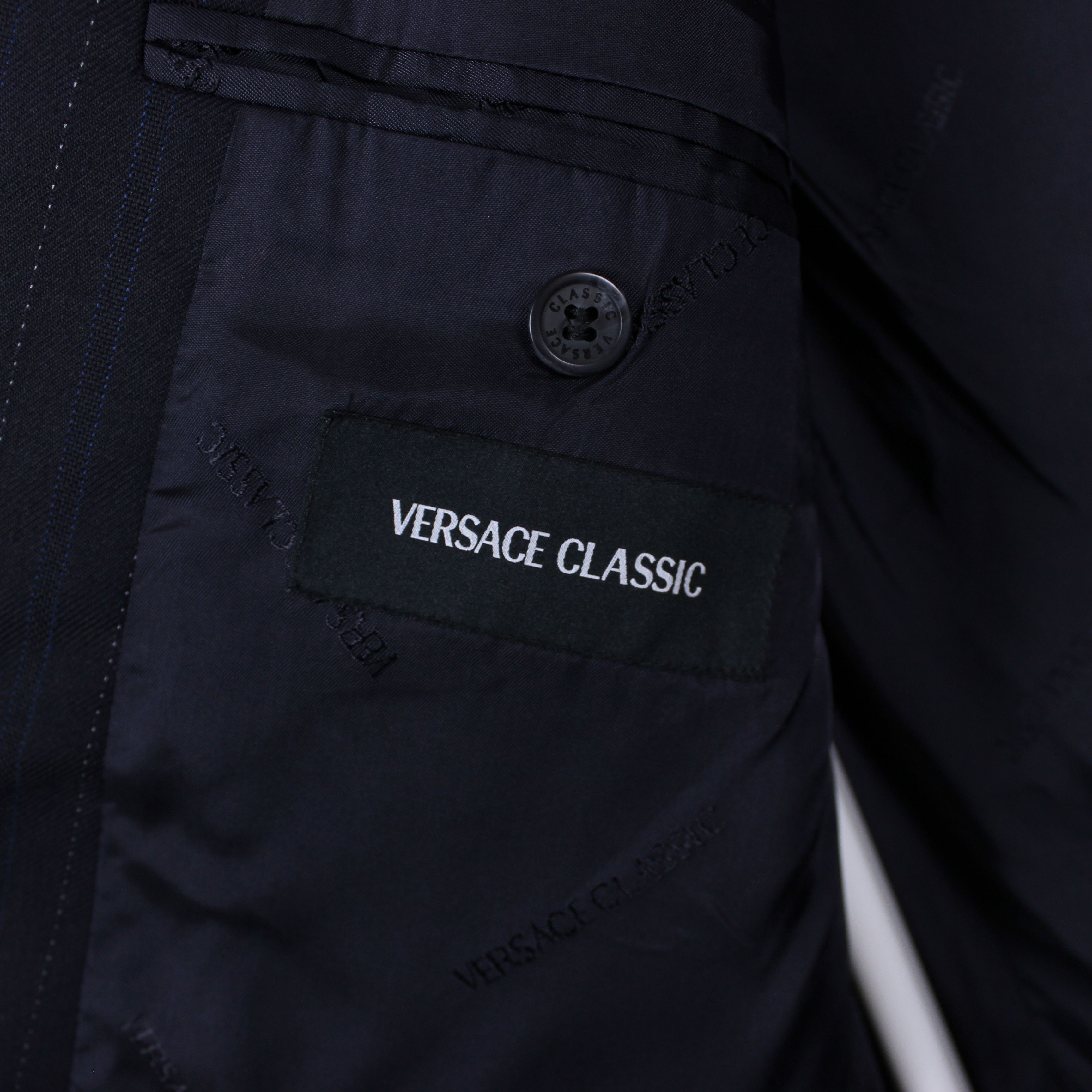 Versace Versace blazer men classic tailoring navy blue striped 50 Size 50R - 7 Thumbnail