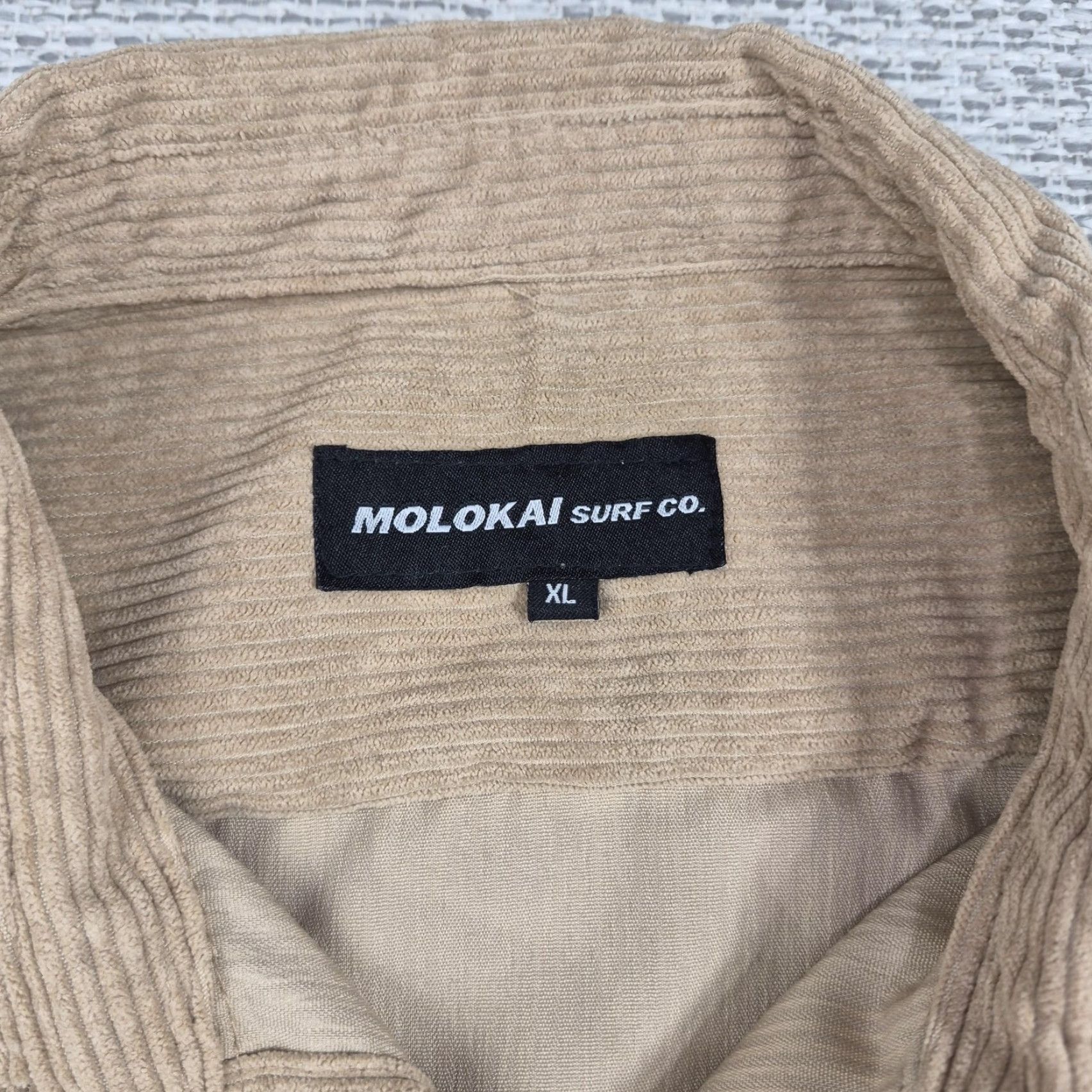 CO VINTAGE Molokai Surf Co Button Up Shirt Flannel Mens XL Tan Corduroy Long Sleeve Casual Size US XL / EU 56 / 4 - 5 Thumbnail