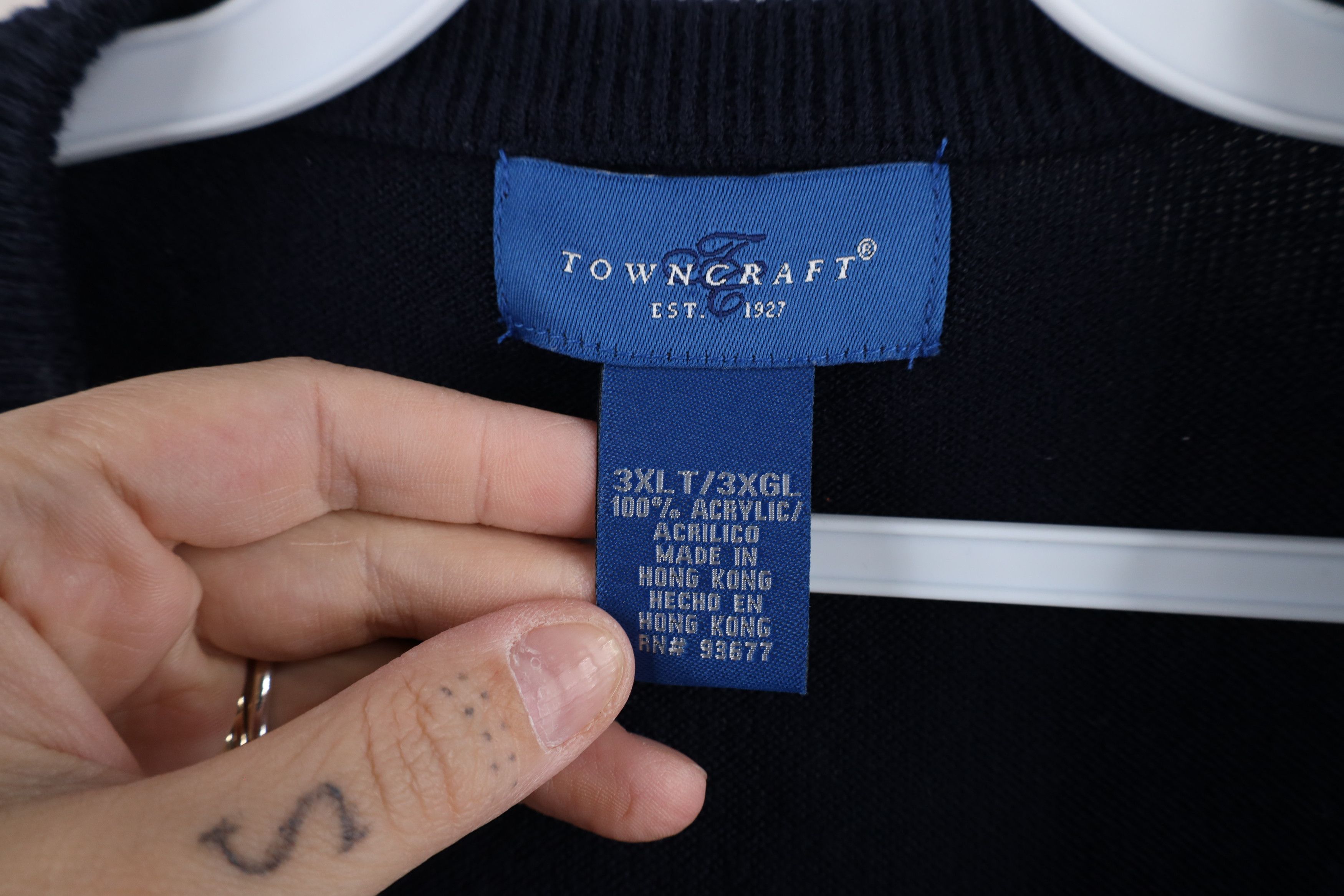 Vintage Vintage 90s Streetwear Knit V-Neck Sweater Vest Navy Blue Size US XXL / EU 58 / 5 - 4 Thumbnail