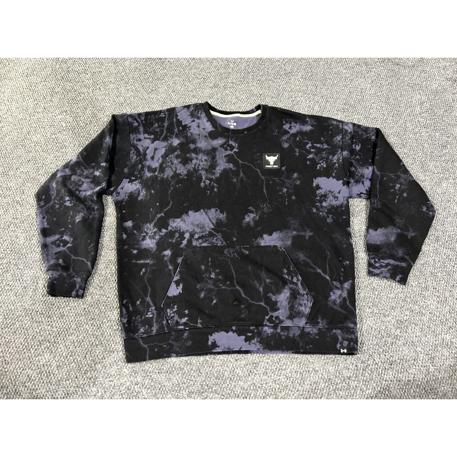 Under Armour Under Armour Project Rock Sweatshirt Mens XL Black Purple Graphic Print Hooded Pockets Pullover Gym & Training Size US XL / EU 56 / 4 - 2 Thumbnail