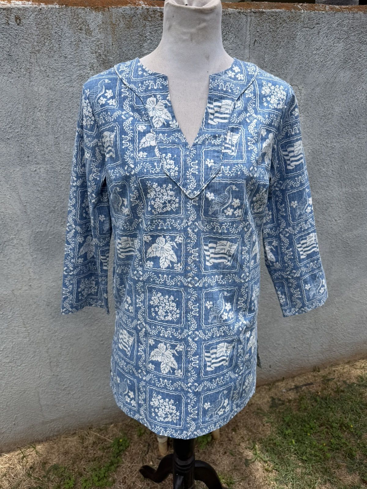 Reyn Spooner Reyn Spooner Tunic Women's S Hawaiian Blouse Blue/White Size S / US 4 / IT 40 - 1 Thumbnail
