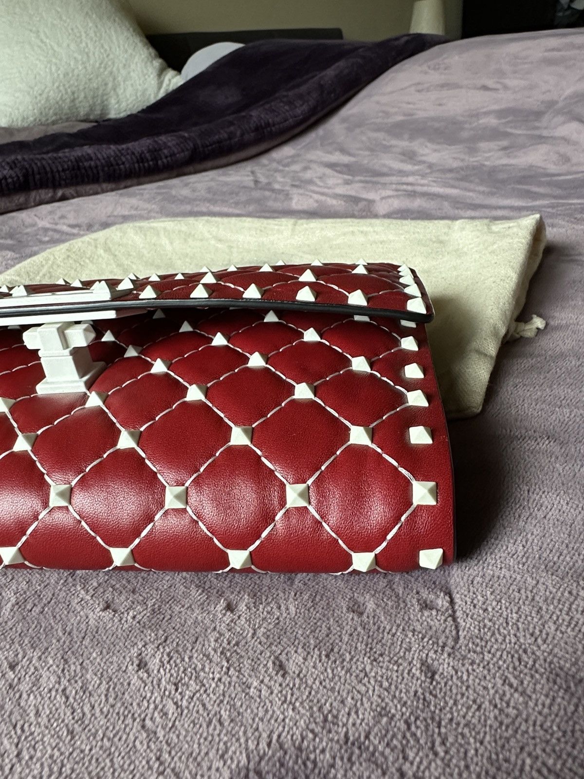Valentino NEW Valentino Garavani Red Rockstud Spike Nappa Crossbody Size ONE SIZE - 6 Thumbnail