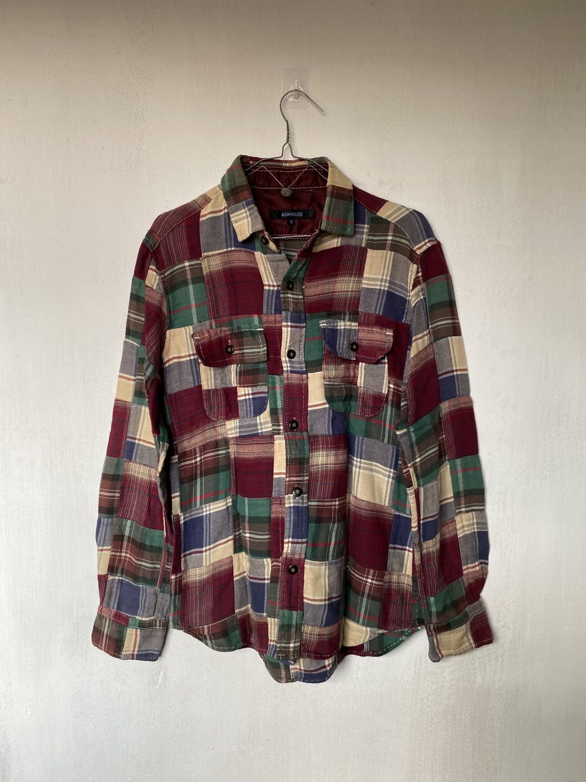 If Six Was Nine × Japanese Brand Abahouse Patchwork Flannel Shirt Size US M / EU 48-50 / 2 - 1 Thumbnail