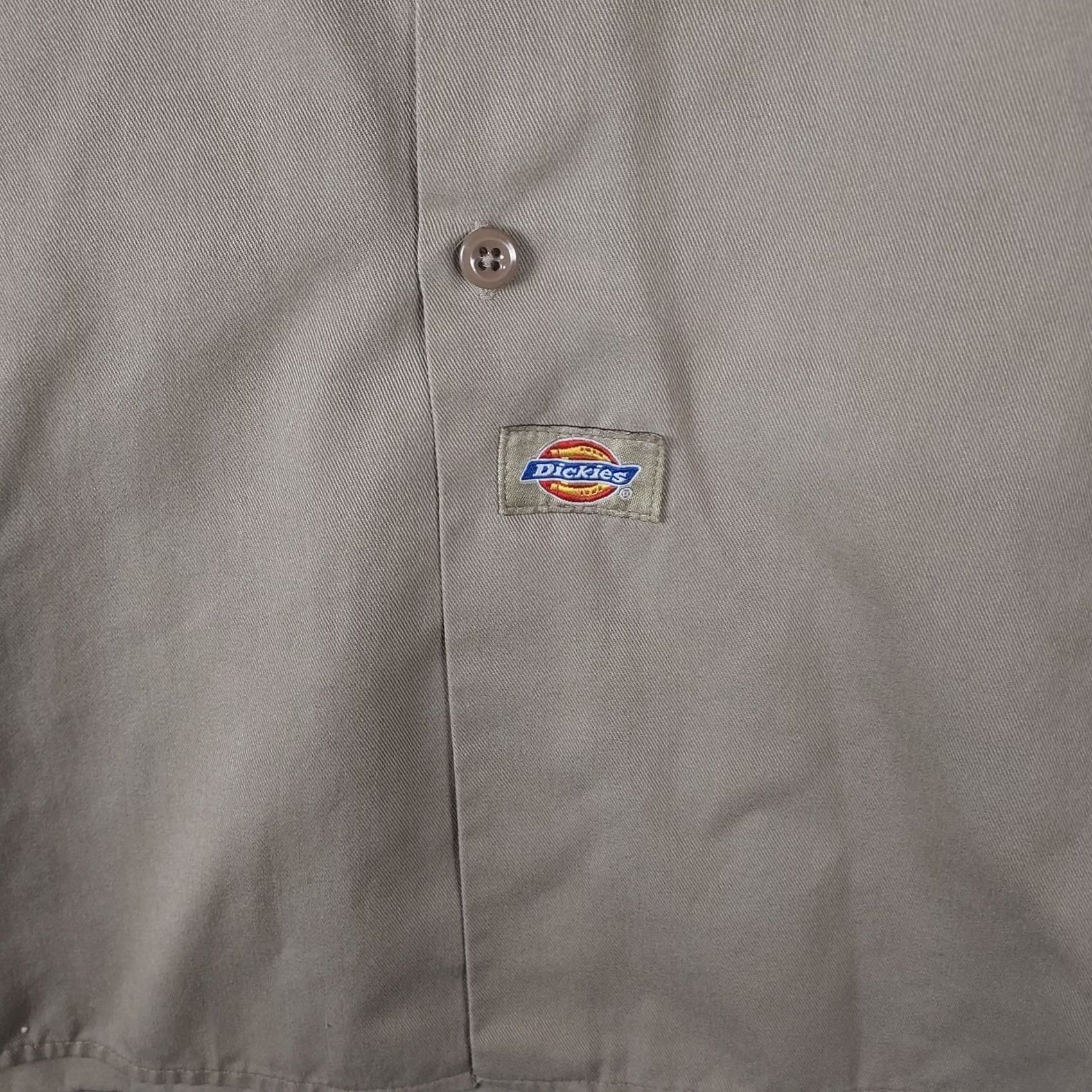 Dickies Dickies 3XL Short-Sleeve Button Down Work Uniform Shirt Beige Khaki Men's Construction Size US XXL / EU 58 / 5 - 6 Thumbnail
