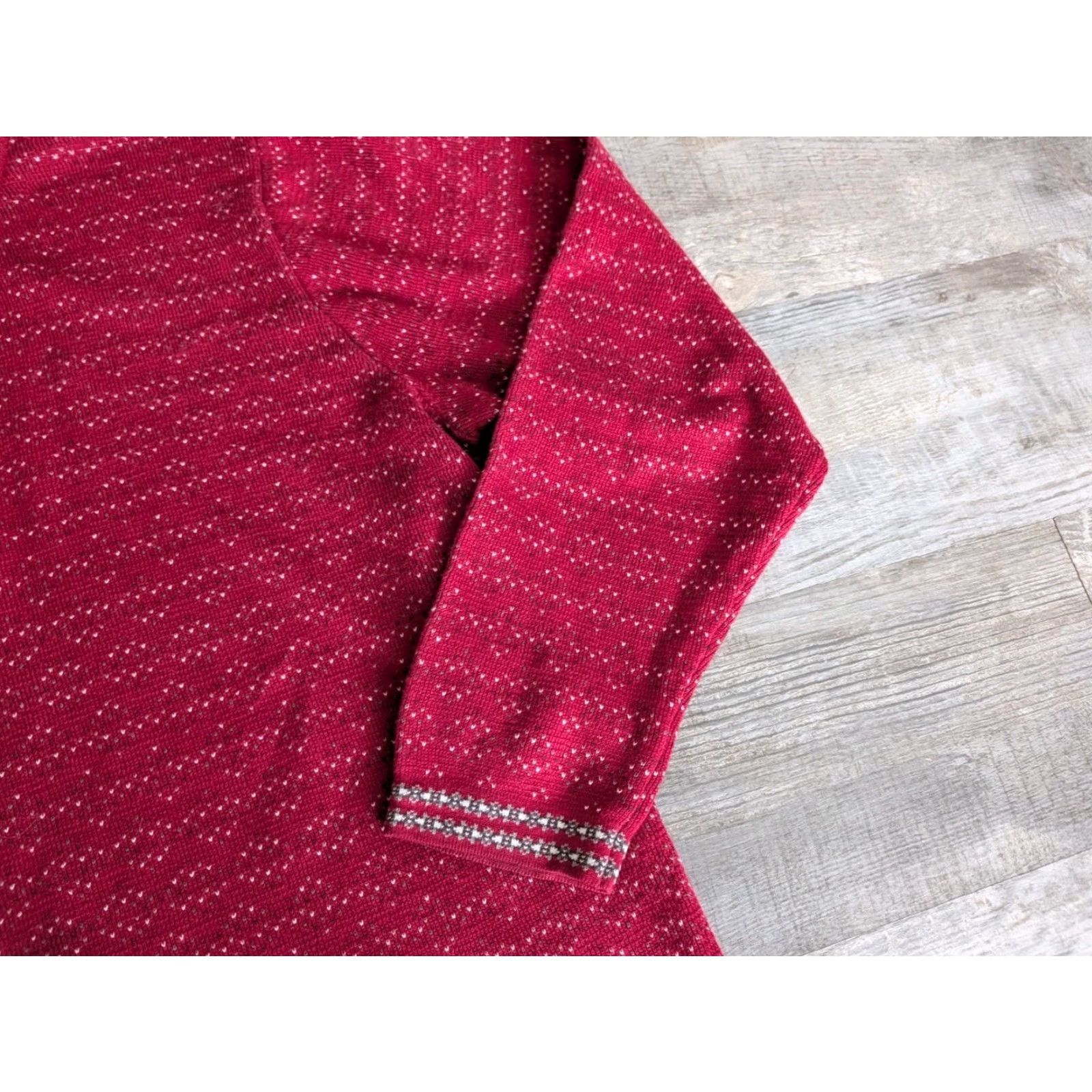 Vintage VINTAGE Woolrich Fair Isle Nordic Sweater Ruby Red Medium Pullover Clasp Women's 90s Y2K Size M / US 6-8 / IT 42-44 - 3 Thumbnail