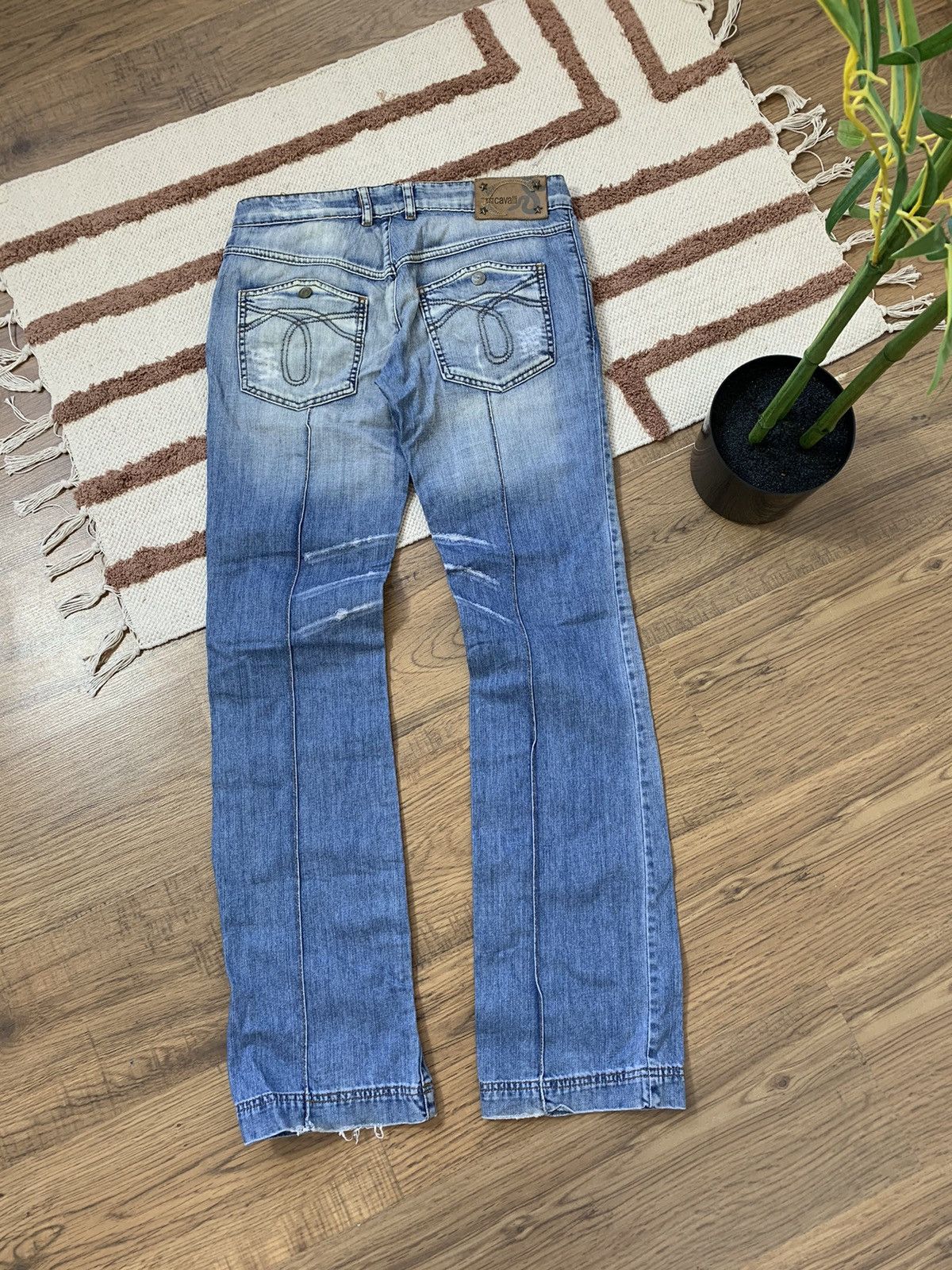 Just Cavalli × Roberto Cavalli × Vintage VINTAGE JUST CAVALLI DISTRESSED STYLE JEANS Size 29" - 9 Thumbnail