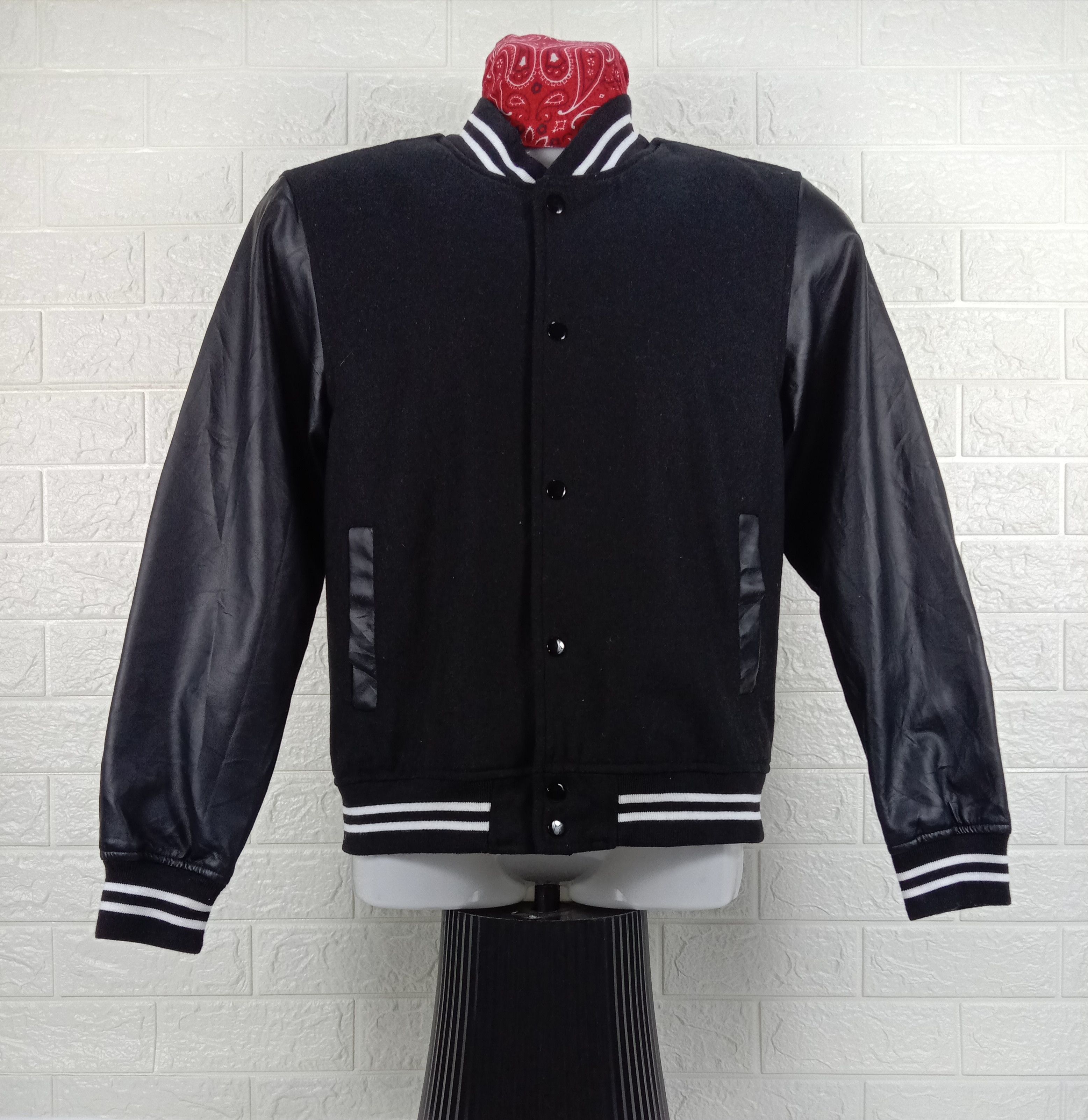Japanese Brand Plain Varsity Jacket