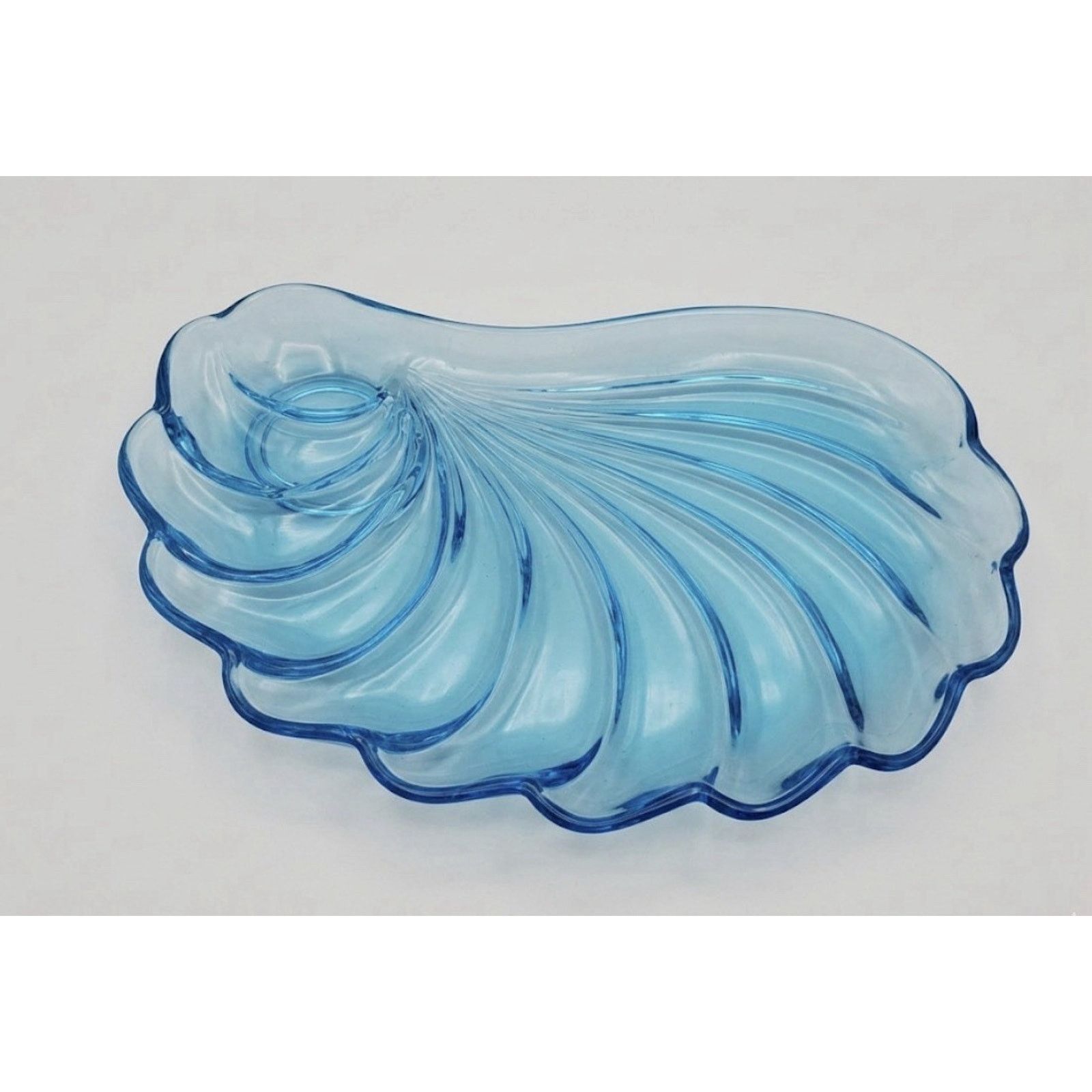 Other Hazel Atlas Vintage Capri Blue Sea Shell Snack Plates Size ONE SIZE - 1 Thumbnail