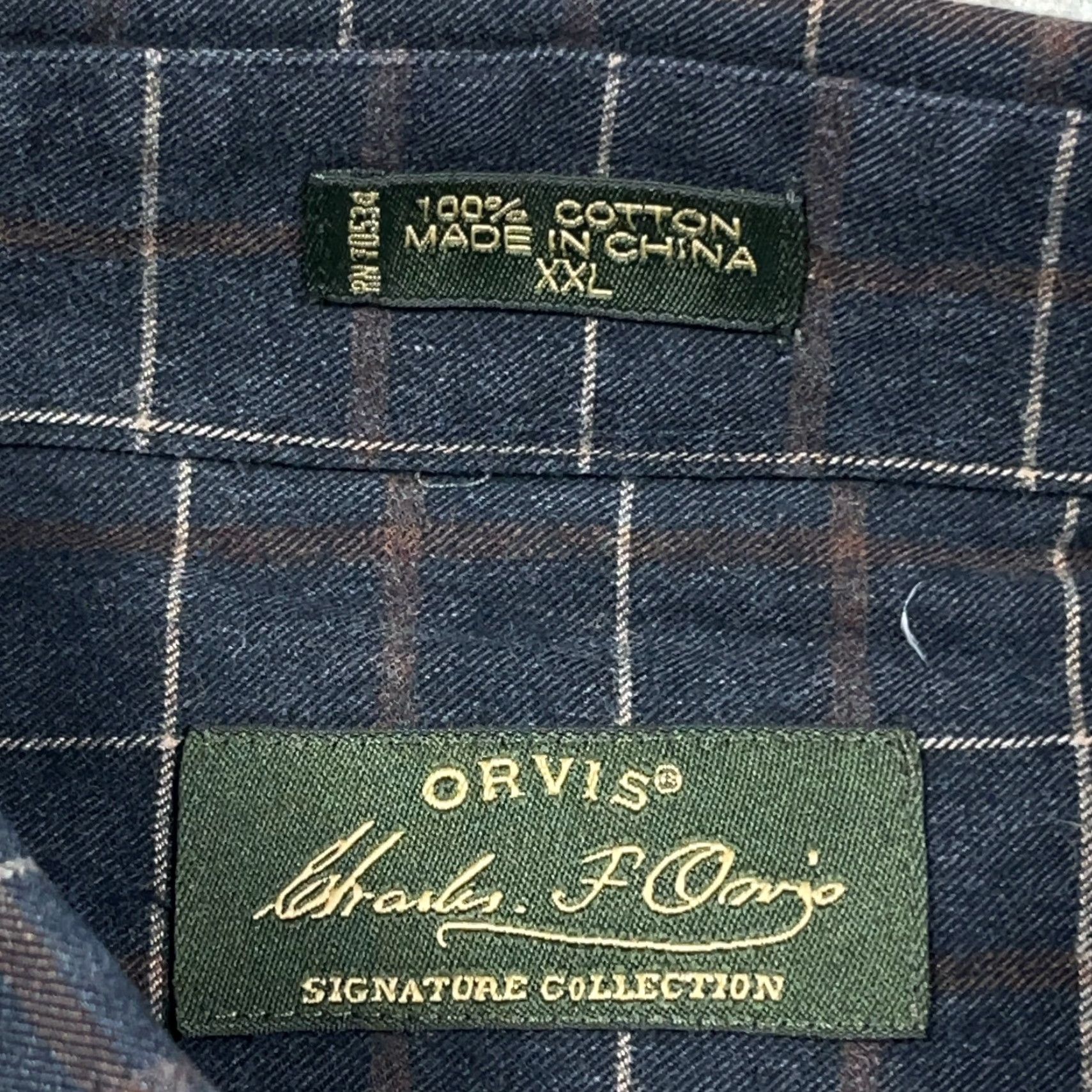 Orvis Orvis Shirt Men 2XL Gray Plaid Button-Up Signature Collection Camp Size US XXL / EU 58 / 5 - 4 Thumbnail