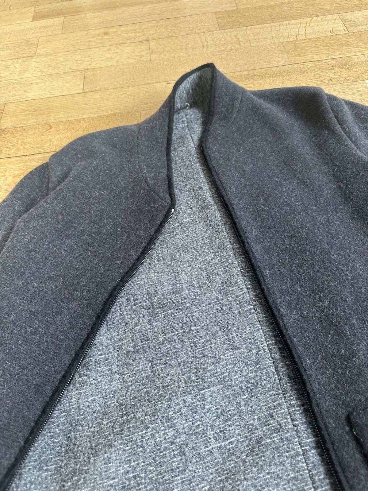 Label Under Construction Reversible wool and angora dark grey bomber Size US L / EU 52-54 / 3 - 6 Thumbnail