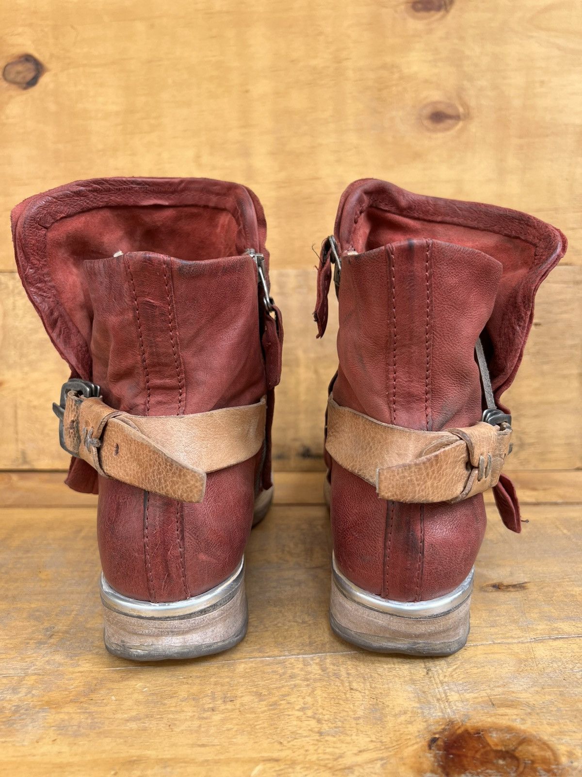 A.S.98 Airstep A.S.98 red leather ankle boots Size US 10 / IT 40 - 8 Thumbnail