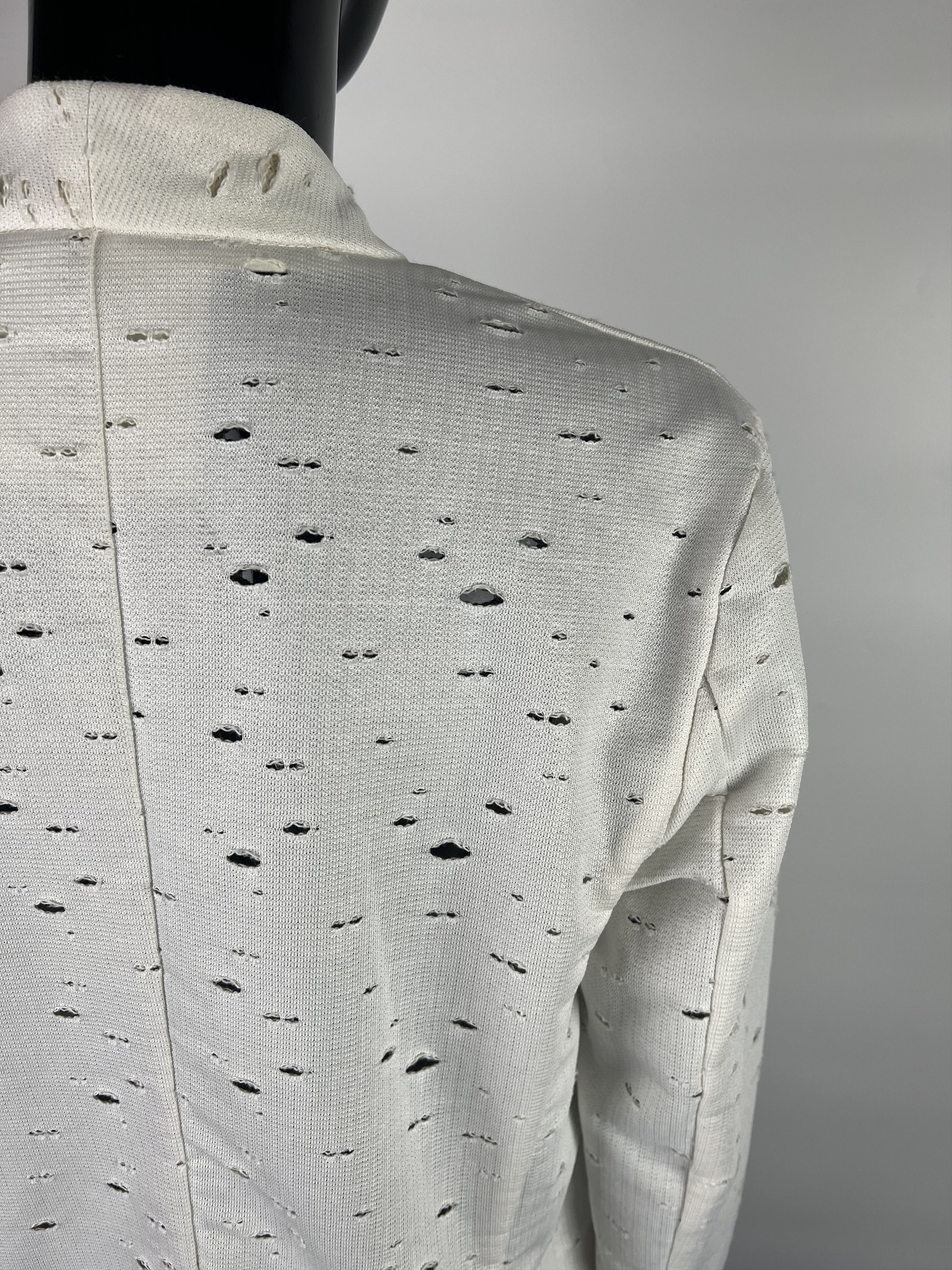 Other 8PM White Distressed Blazer Jacket Size L / US 10 / IT 46 - 4 Thumbnail