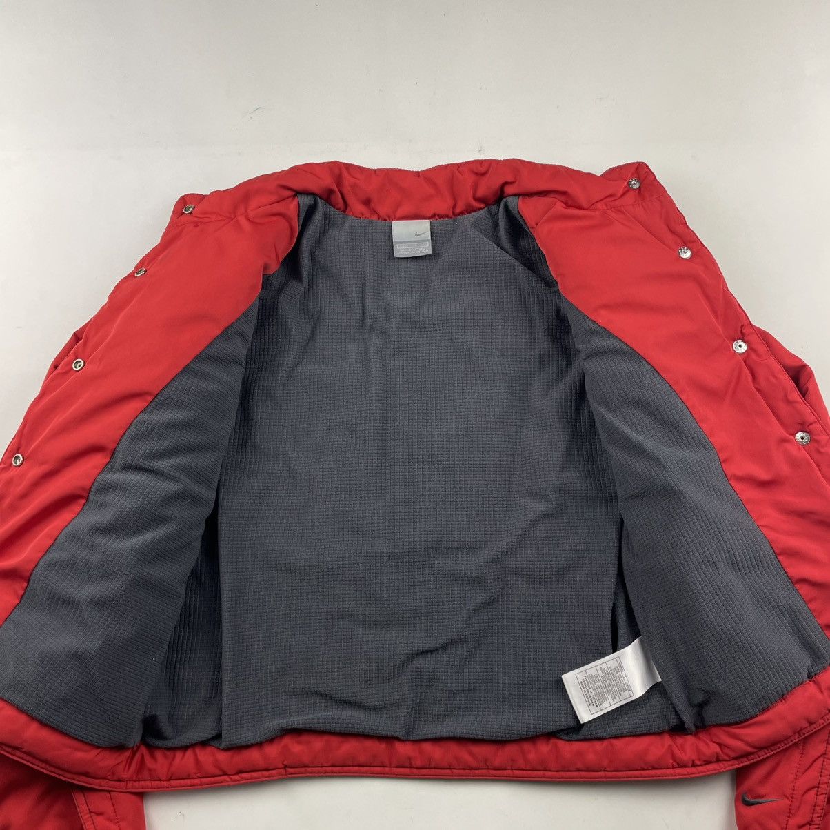 Nike Vtg Y2K Nike Red Quilted Down Puffer Trucker Jacket Womens Size S / US 4 / IT 40 - 7 Thumbnail