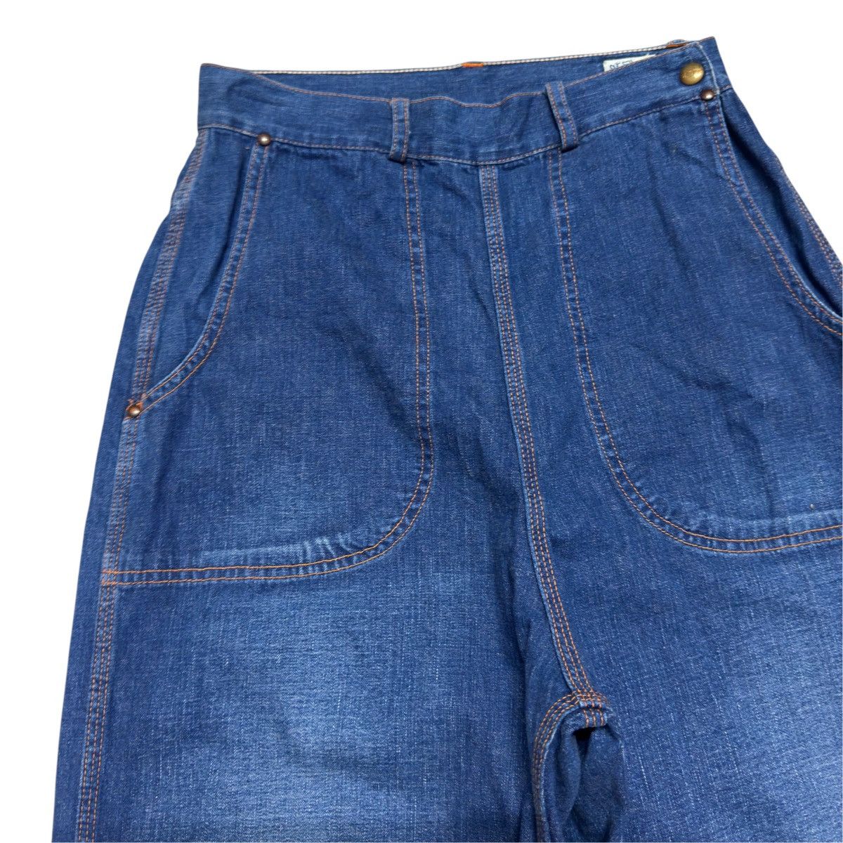 Orslow Denim Ranch Work Pants Side Zip in Blue, Women's (Size 28) — image 5 of 6