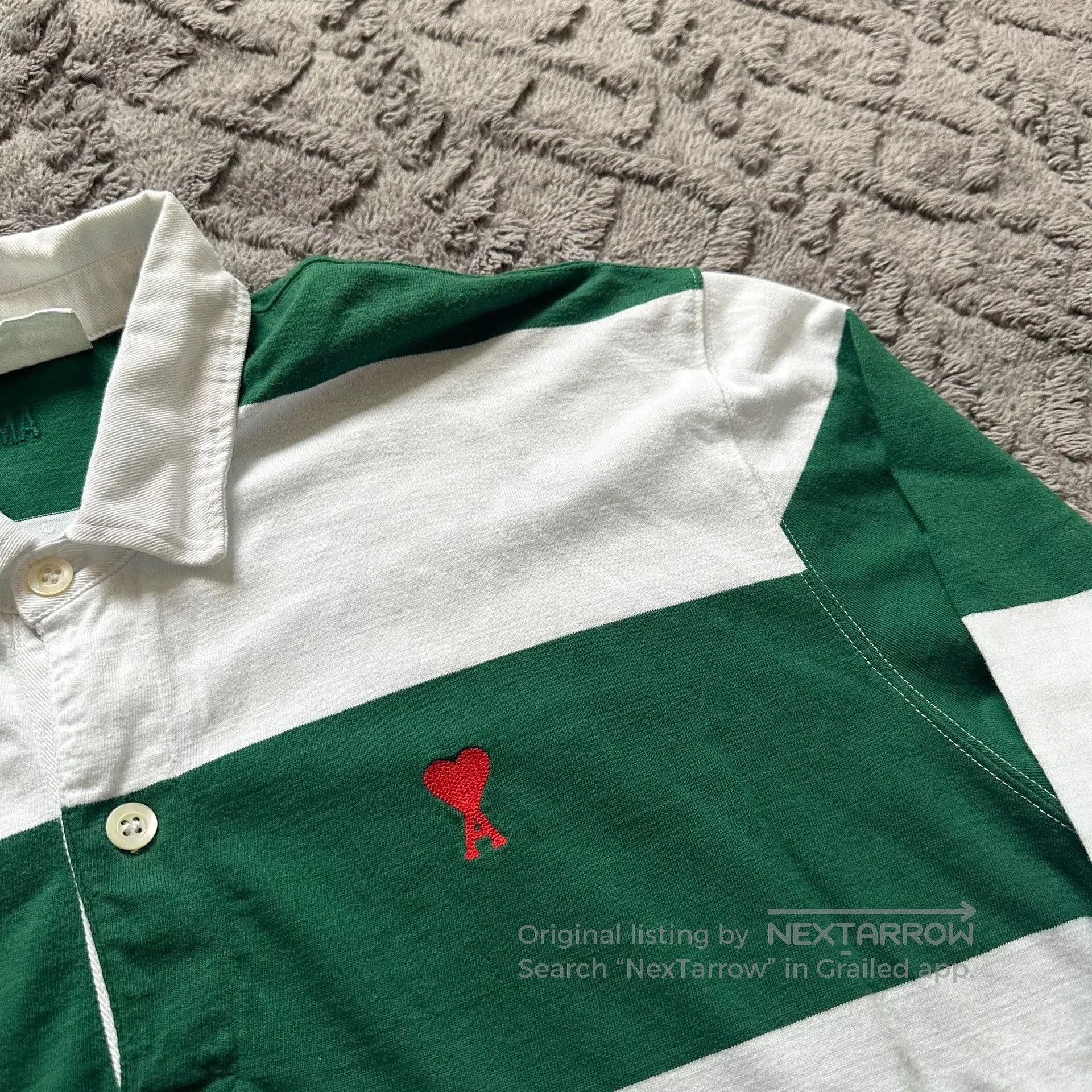 AMI Ami Paris Heart Embroidery Long Sleeve Polo. Size US L / EU 52-54 / 3 - 2 Thumbnail
