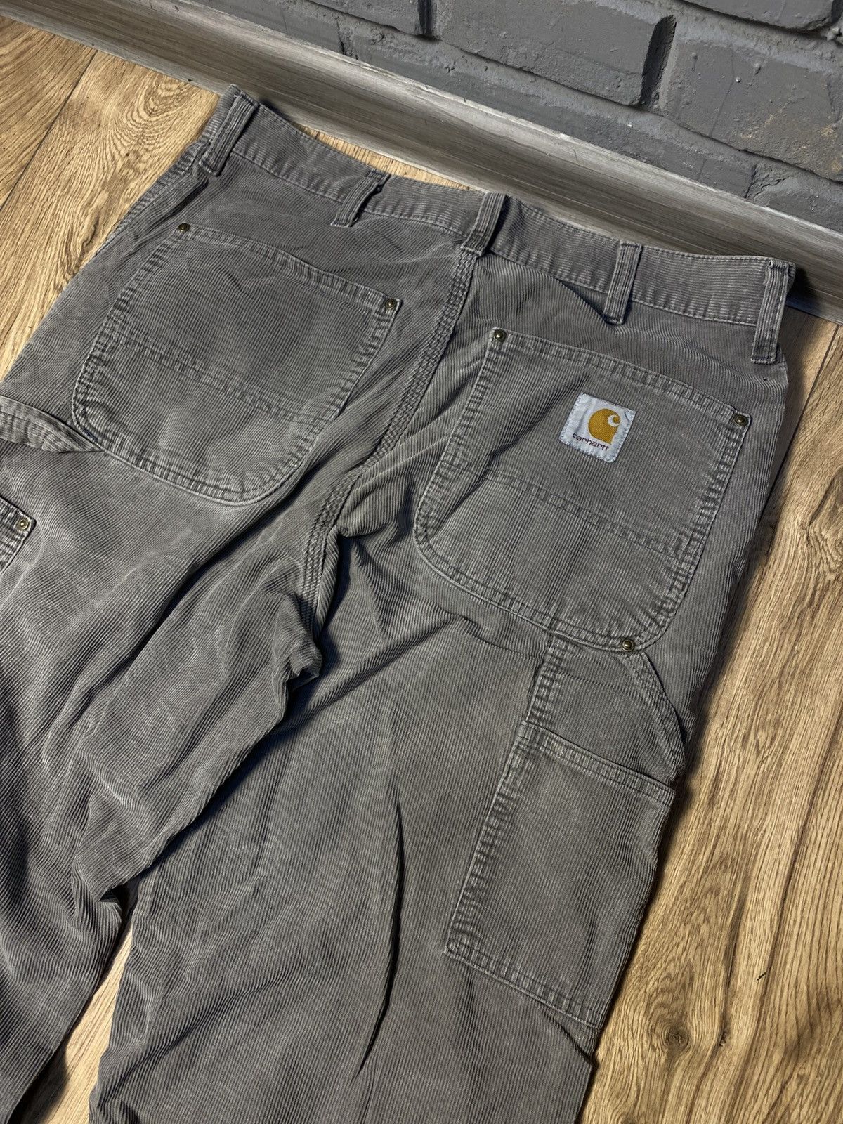 Carhartt Carhartt WIP Grey Corduroy Carpenter Pants Relaxed Fit 34x34 Size US 34 / EU 50 - 4 Thumbnail