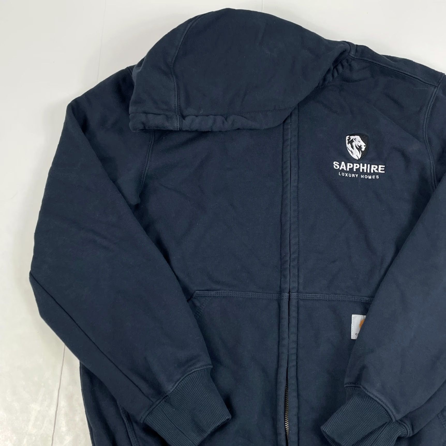 Carhartt Carhartt Hoodie Mens Medium Blue Rain Defender Full Zip Fleece Lined Workwear Size US M / EU 48-50 / 2 - 2 Thumbnail