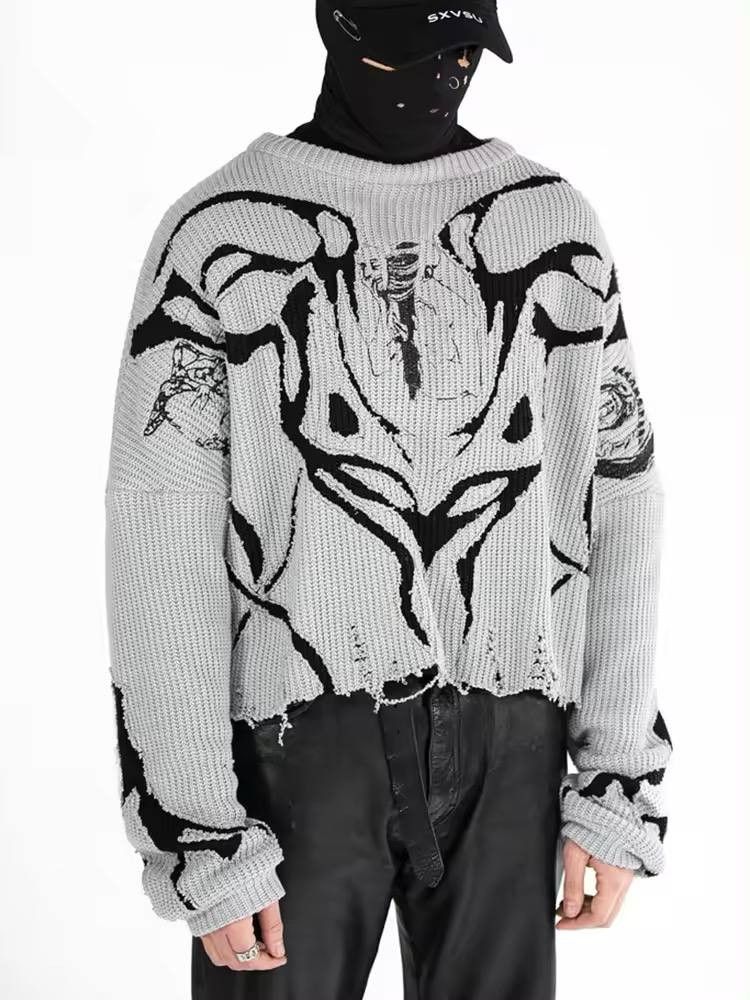 Japanese Brand × Vintage vintage shabby street sweater Size US XL / EU 56 / 4 - 3 Thumbnail