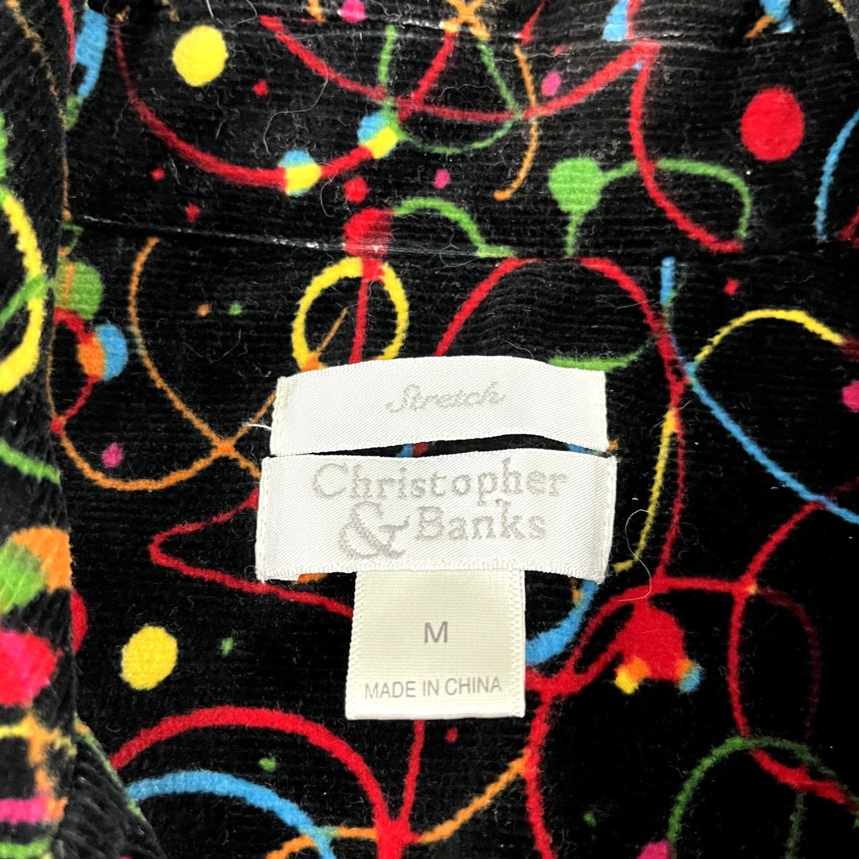 Vintage Christopher & Banks Jacket Women Medium Black Splatter Nostalgic Whimsical Retro Size M / US 6-8 / IT 42-44 - 2 Thumbnail