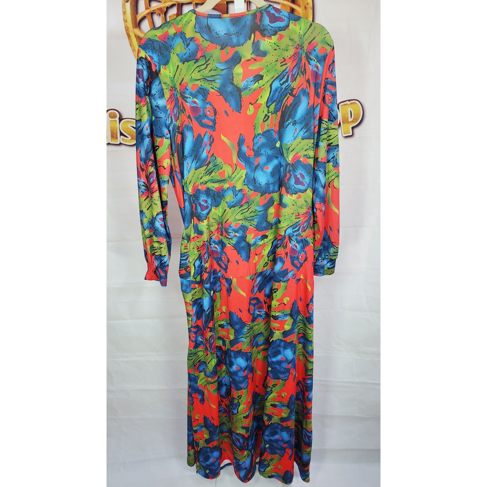 Other Neon Tropical Floral Wrap Cover Up Dress Large Size L / US 10 / IT 46 - 2 Thumbnail