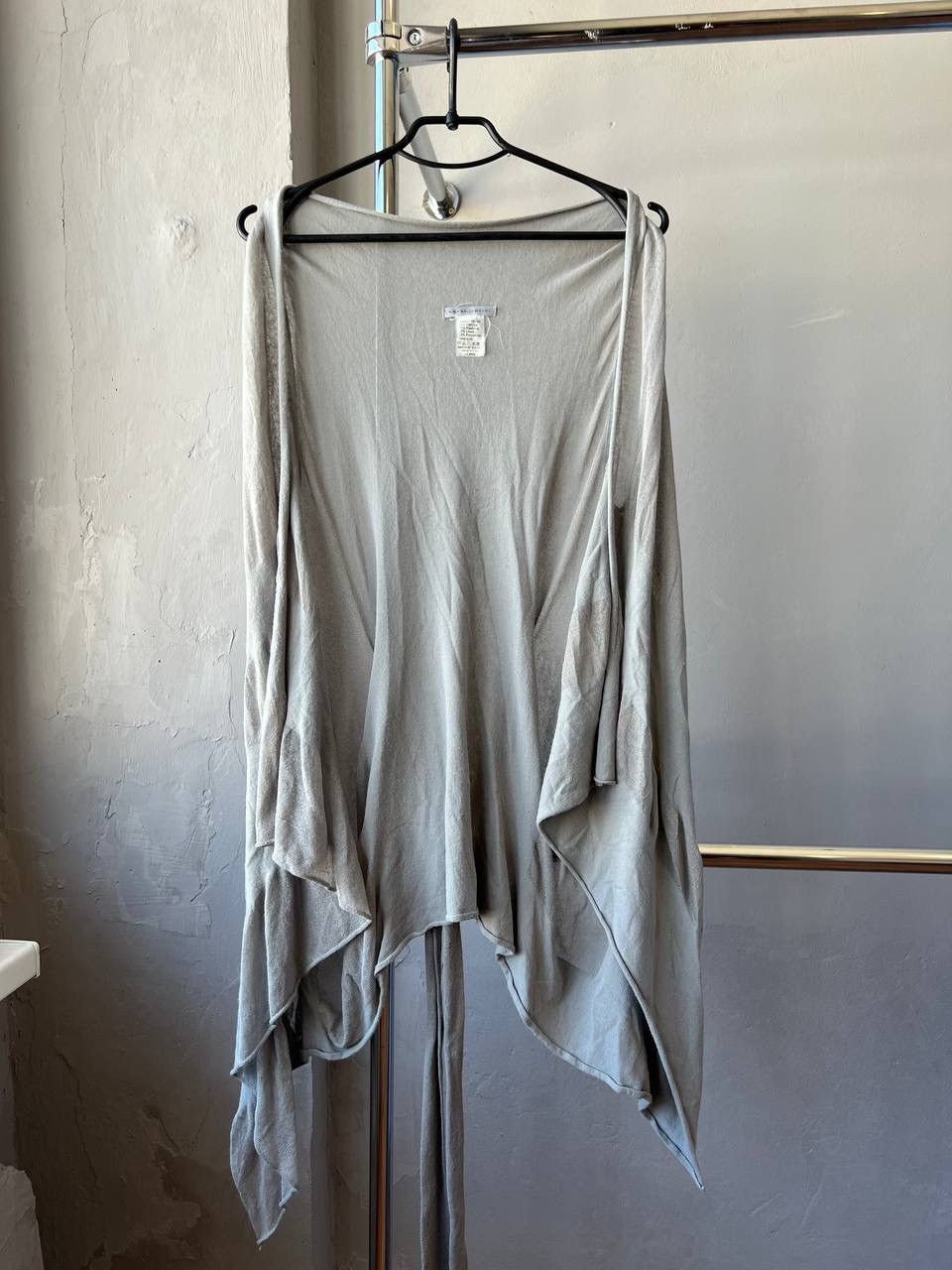 Sarah Pacini SARAH PACINI GRAY VISCOSE ASYMETRICAL SLEEVELESS CARDIGAN OS Size S / US 4 / IT 40 - 3 Thumbnail