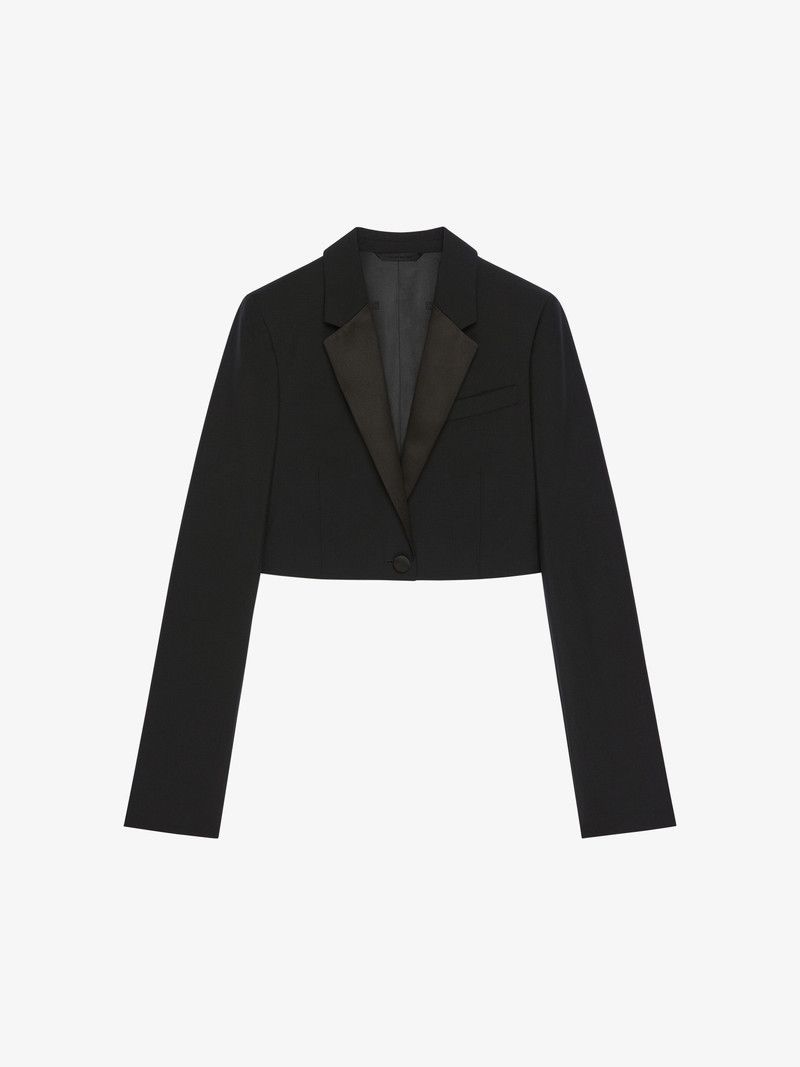 Givenchy o1w1db10326 Cropped Jacket in Black Size S / US 4 / IT 40 - 1 Thumbnail