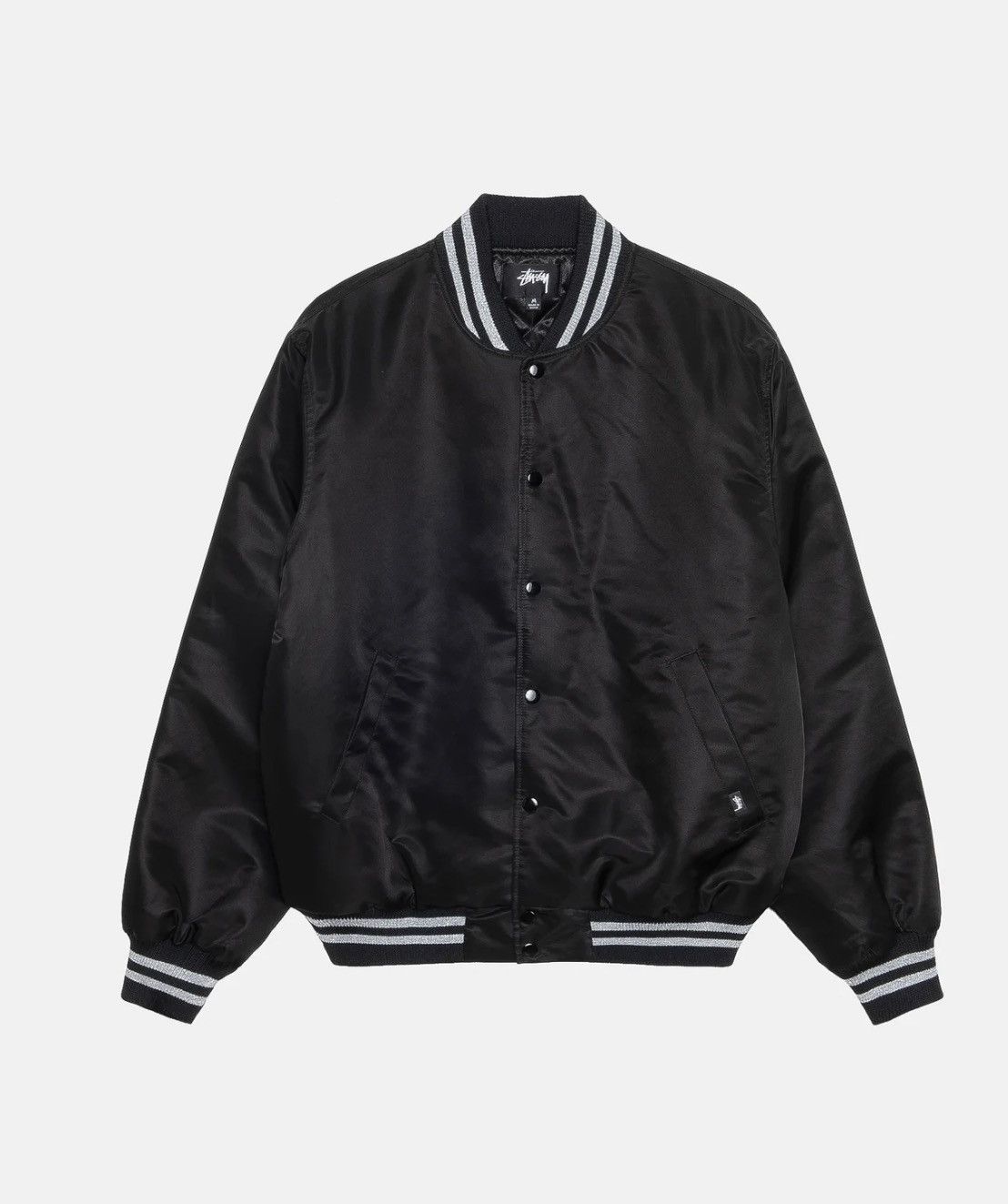 Stussy × Vintage Stüssy Sequins Satin Varsity Jacket Black Size US M / EU 48-50 / 2 - 2 Thumbnail