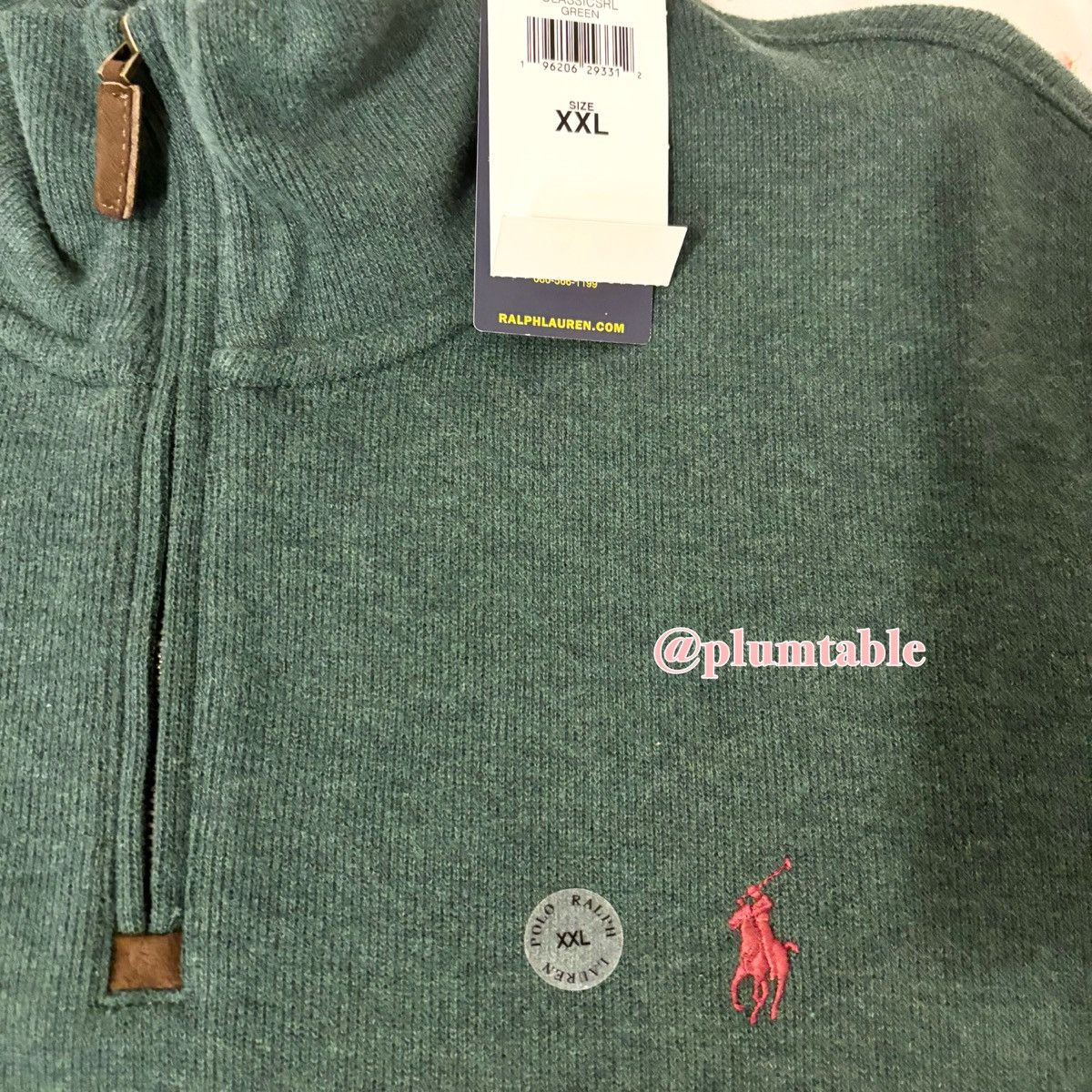 Polo Ralph Lauren 🎀༉‧₊˚. NWT Green Polo Ralph Lauren Quarterzip Size US XXL / EU 58 / 5 - 2 Thumbnail