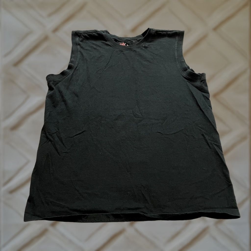 Puma Puma Tank Top Shirt Mens Large Black Sleeveless Shirt Exercise Red Logo Casual Size US L / EU 52-54 / 3 - 1 Thumbnail