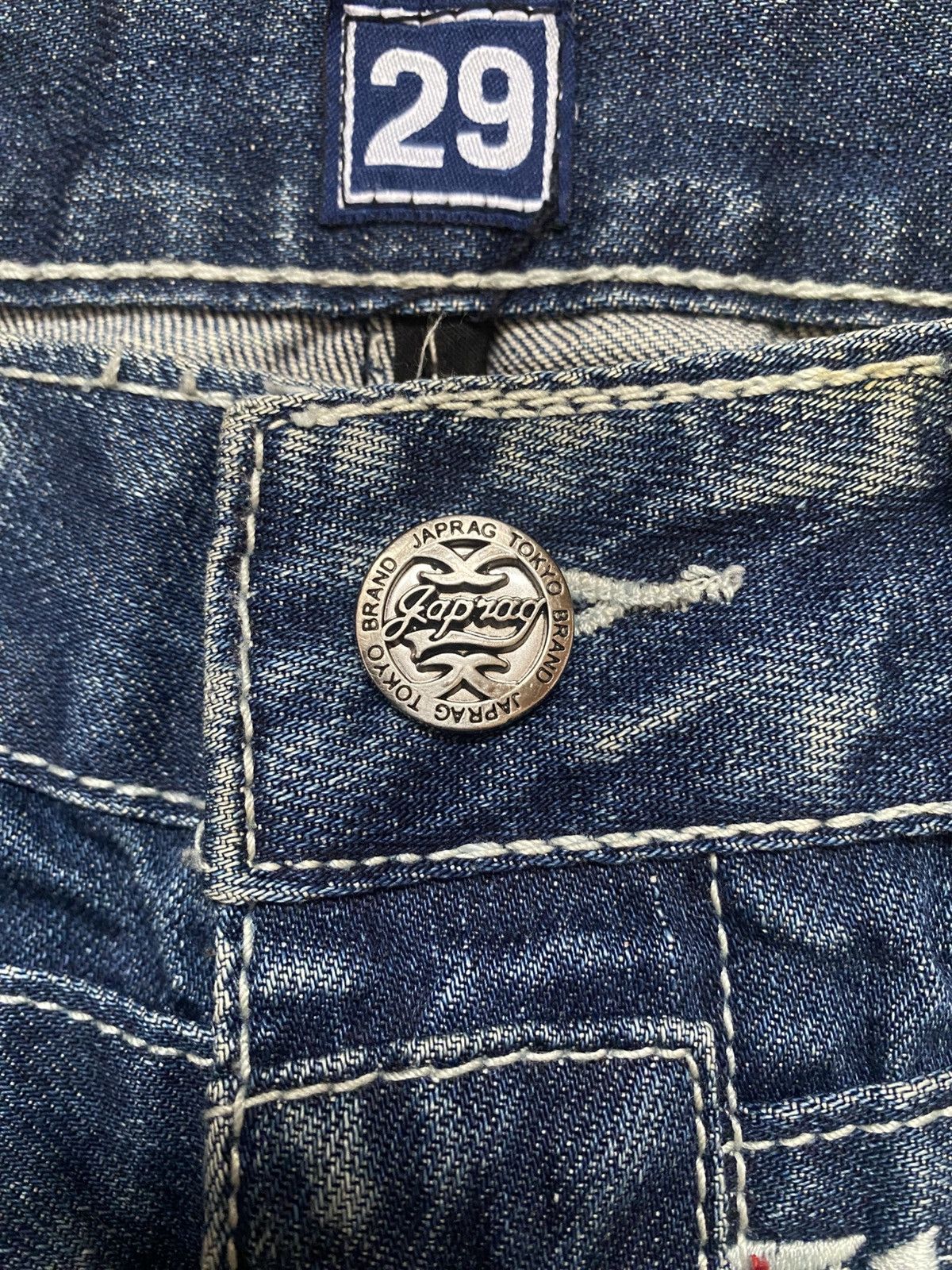 Japanese Brand JAPRAG JP1160 Japan Okishana Samoki Denim Blue Mens Jeans Size US 29 - 16 Thumbnail