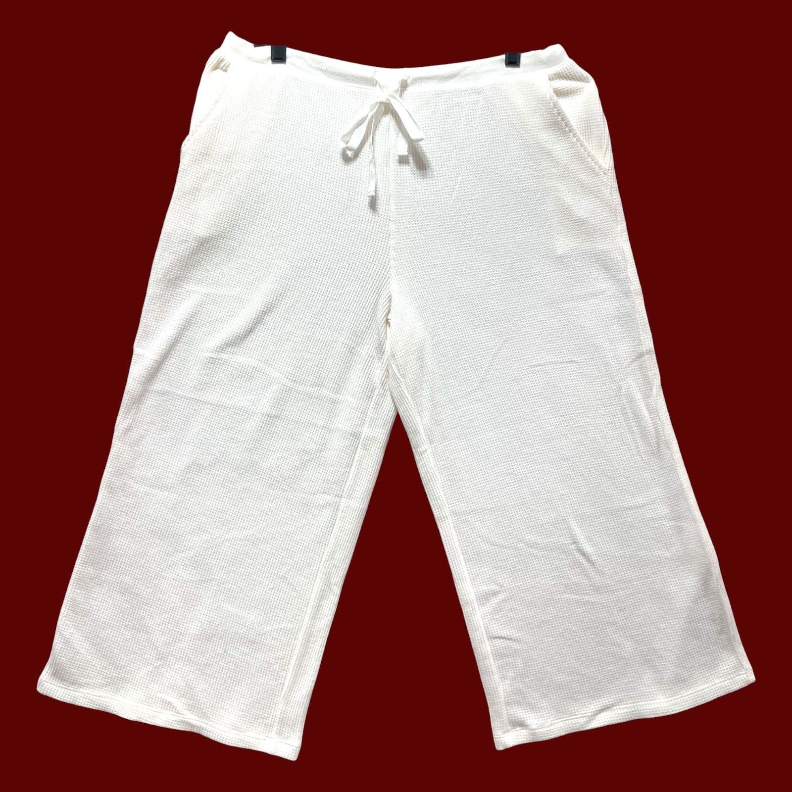Other Stars Above - Women's Heavy Waffle Pants - White - Large Size 36" / US 14 / IT 50 - 1 Thumbnail