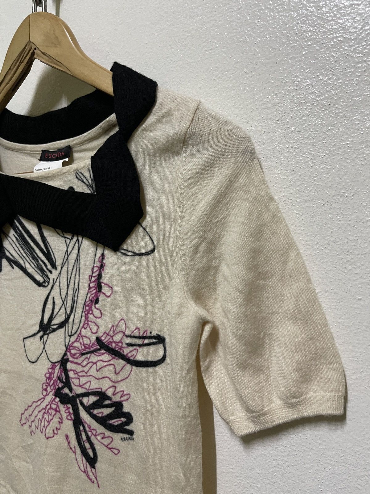 Escada Escada Wool T Shirt Size XS / US 0-2 / IT 36-38 - 4 Thumbnail