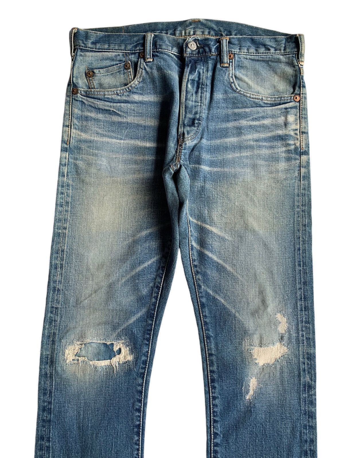 If Six Was Nine × Jean × Markaware MARKAWARE JAPANESE PUNK STYLE SELVEDGE DISTRESSED DENIM☠️☠️ Size US 30 / EU 46 - 4 Thumbnail