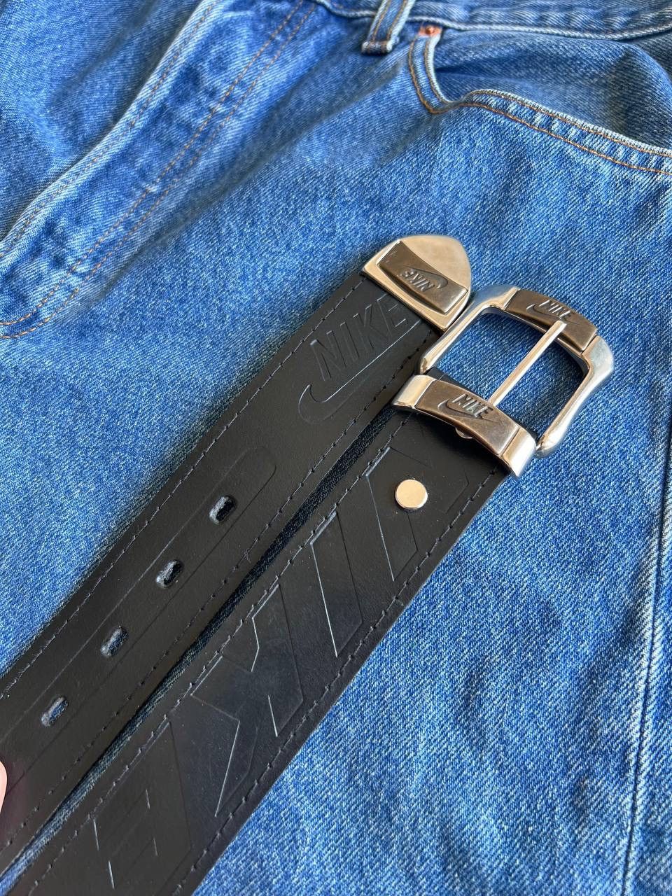 Nike Vintage Nike Leather Belt 90s USA y2k avant garde swoosh Size ONE SIZE - 10 Thumbnail