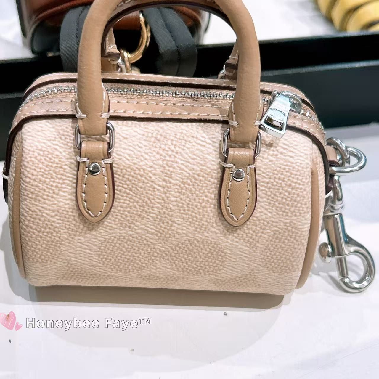 Coach Mini Rowan Bag Charm In Signature Canvas CX068 Size ONE SIZE - 4 Thumbnail