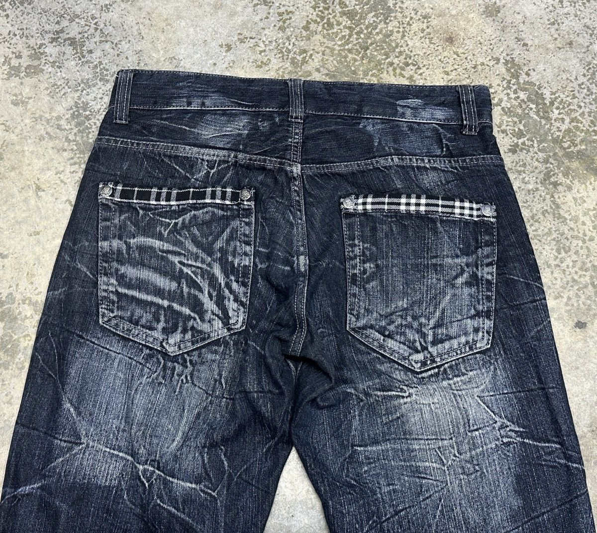 If Six Was Nine × Japanese Brand Vintage Wild Life Denim Clawmark Distressed Washed Jean Size US 33 - 18 Thumbnail