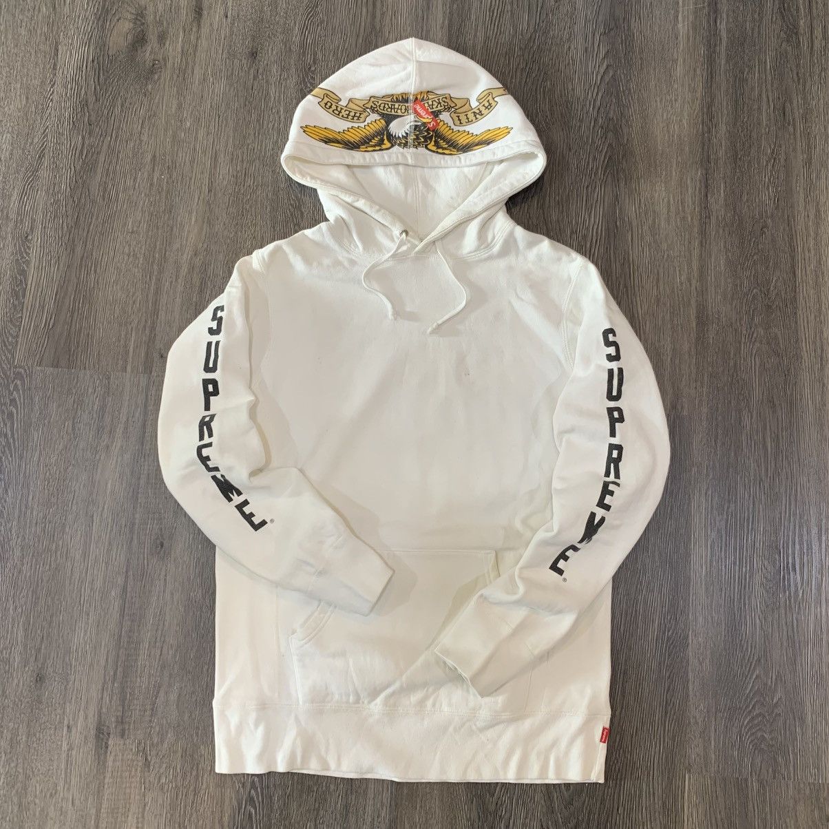 Antihero × Supreme Supreme x Anti Hero FW16 Reverse Weave White Hoodie Size US M / EU 48-50 / 2 - 1 Thumbnail