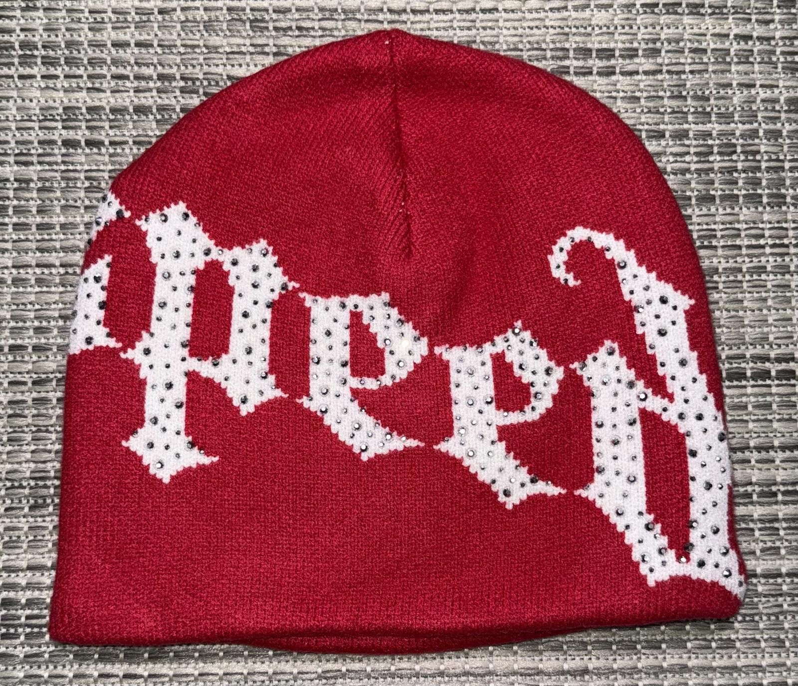 Godspeed Godspeed Red/White Studded Beanie Size ONE SIZE - 3 Thumbnail
